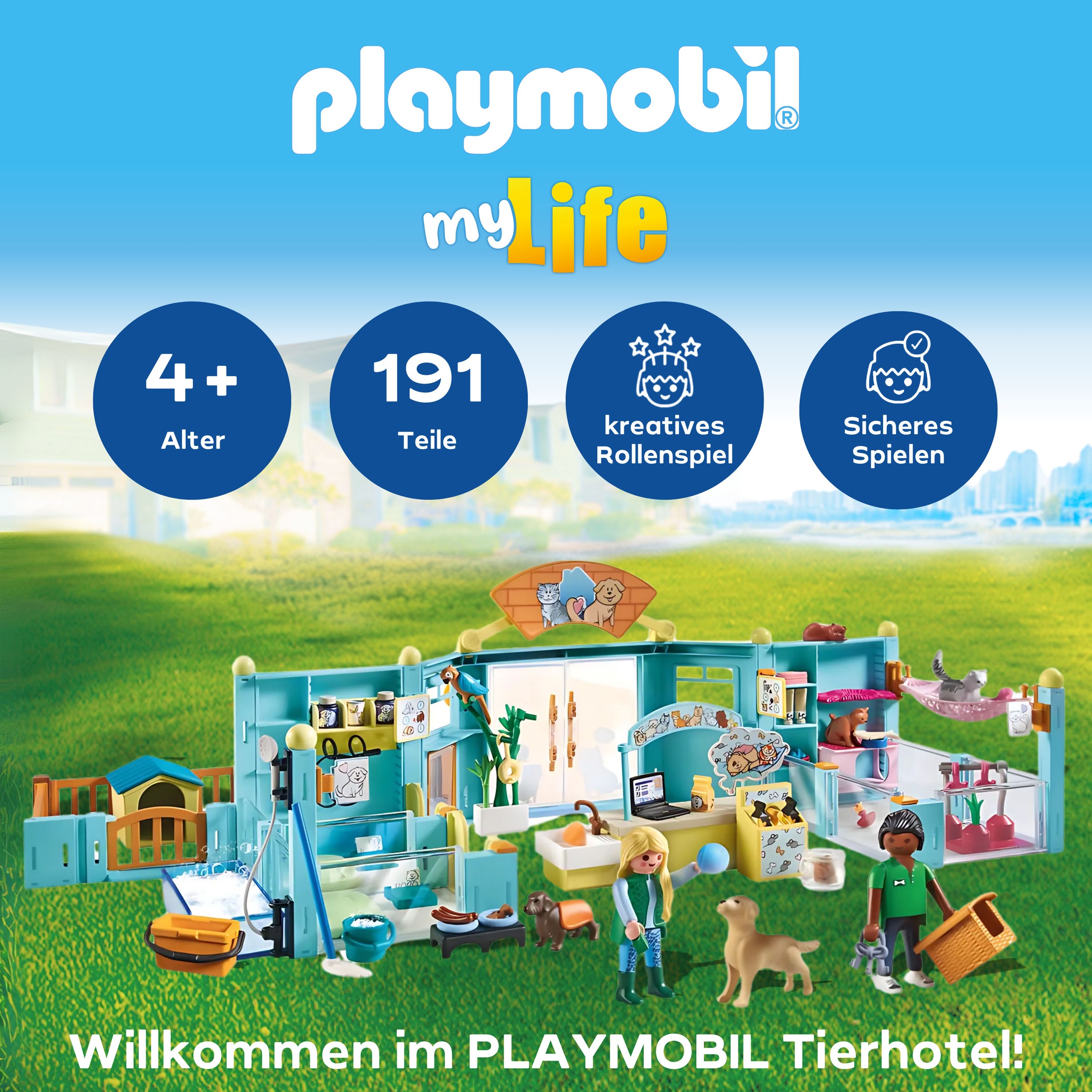 Playmobil® Konstruktions-Spielset »Tierhotel (71742), Playmobil My Life«, (191 St.), Made in Europe