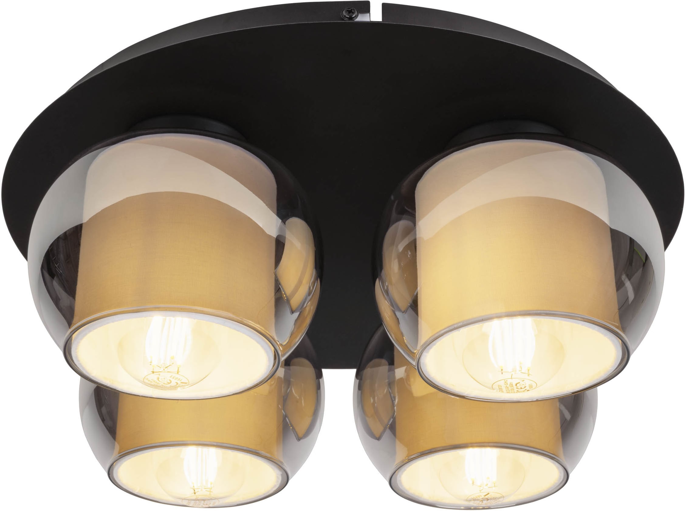 OTTO home Deckenleuchte »Tanissa« E27 1 Stk. rund, 4 kugelförmige Rauchglas günstig online kaufen