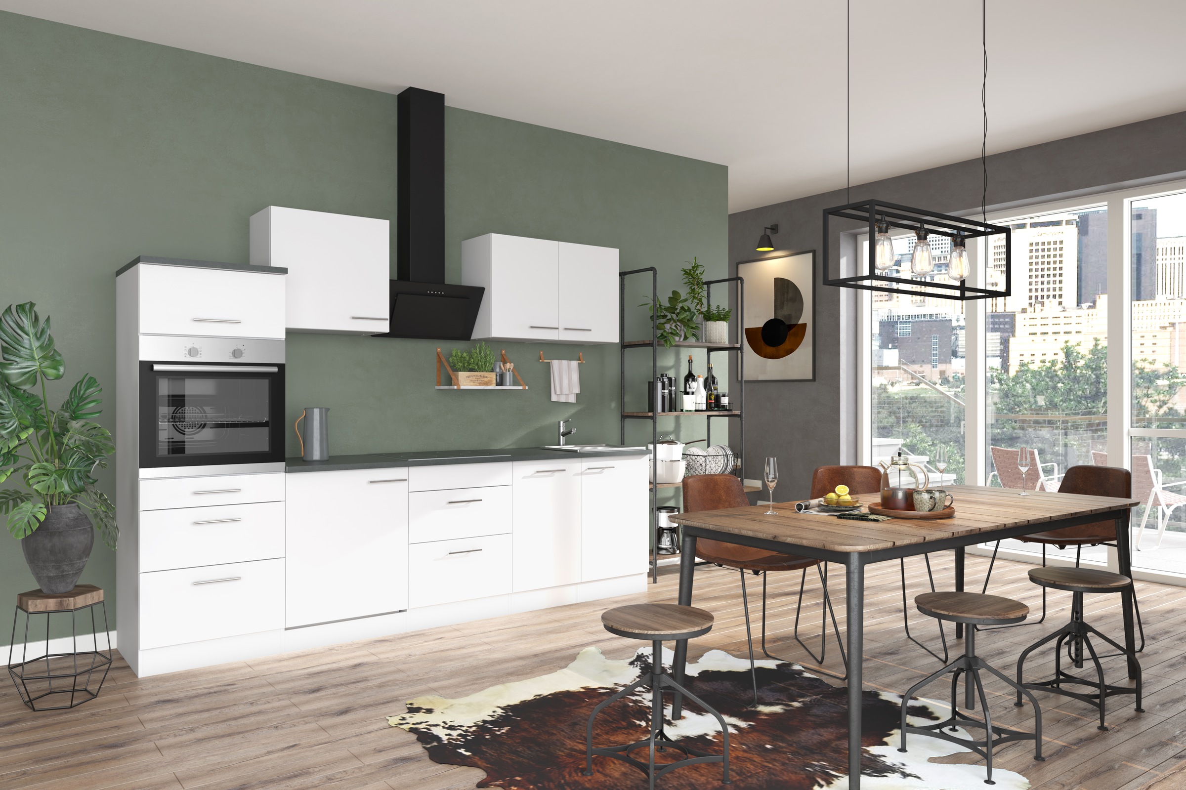 OPTIFIT Küche »Bella« Breite 210 cm, wahlweise mit E-Geräten günstig online kaufen