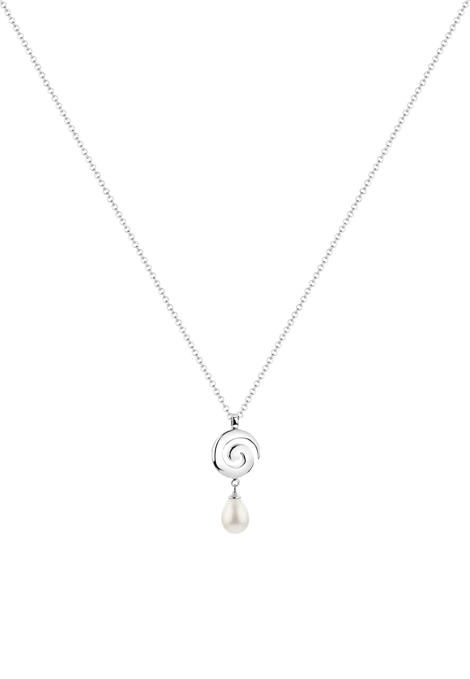 Nenalina Perlenkette »Muschelkernperle Tropfen Drop Spirale 925er Silber«