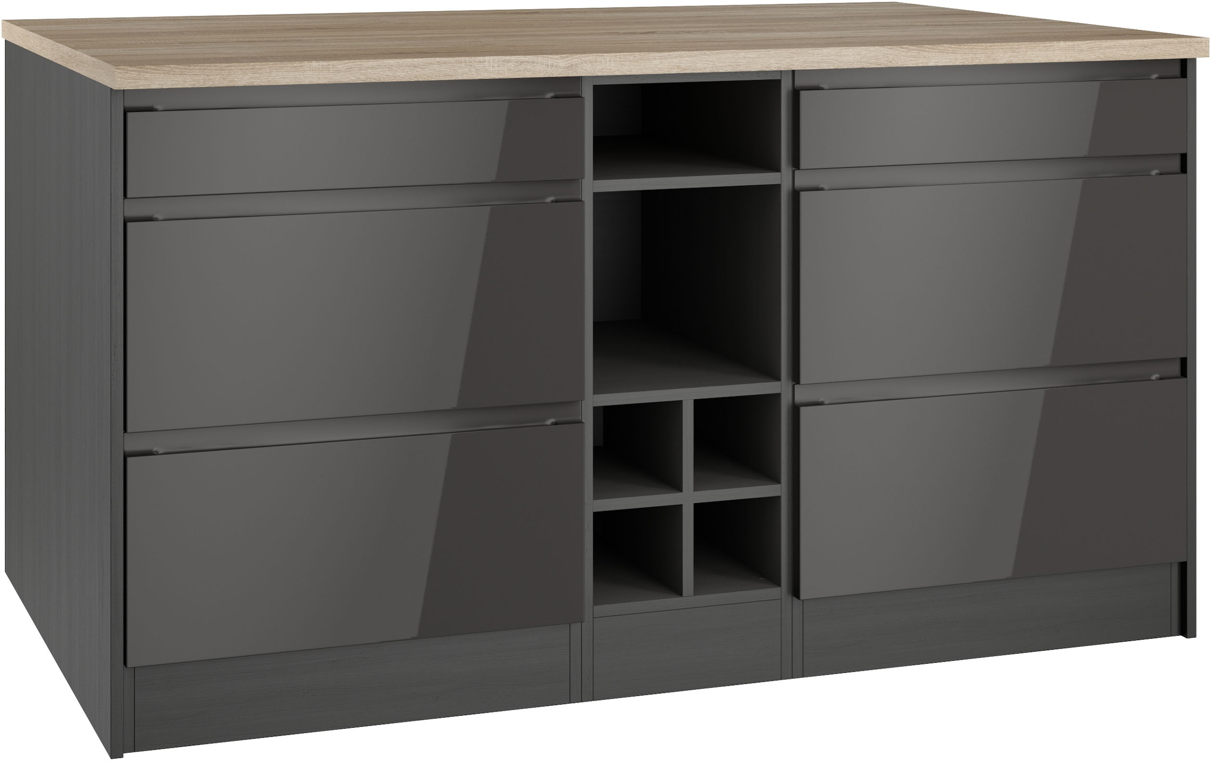 HELD MÖBEL Kücheninsel »Virginia«, Breite 153 cm, MDF-Fronten, Flaschenrega günstig online kaufen