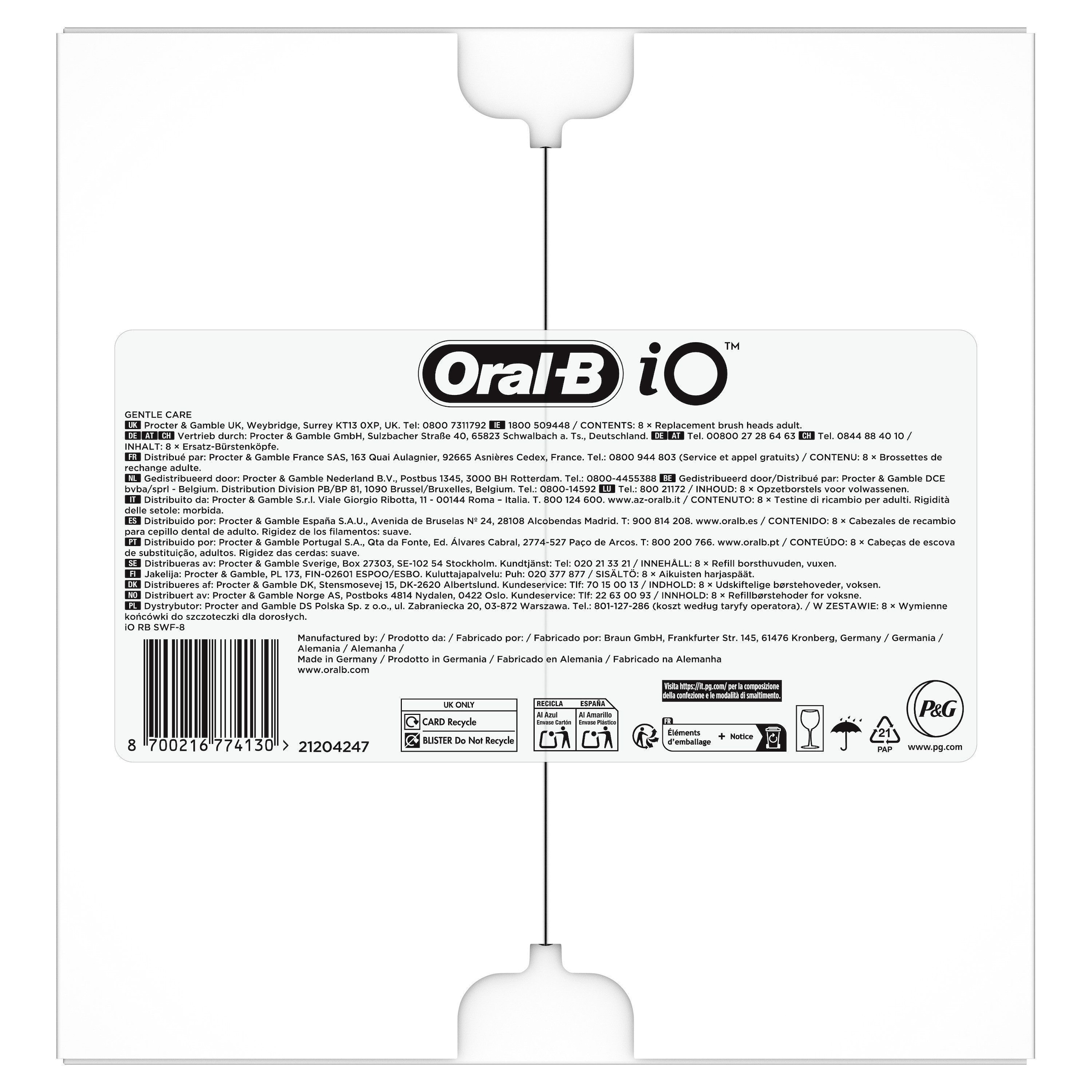Oral-B Aufsteckbürsten »Oral-B iO Sanfte Reinigung«, fortschrittliche Plaque-Entfernung, für empfindliches Zahnfleisch
