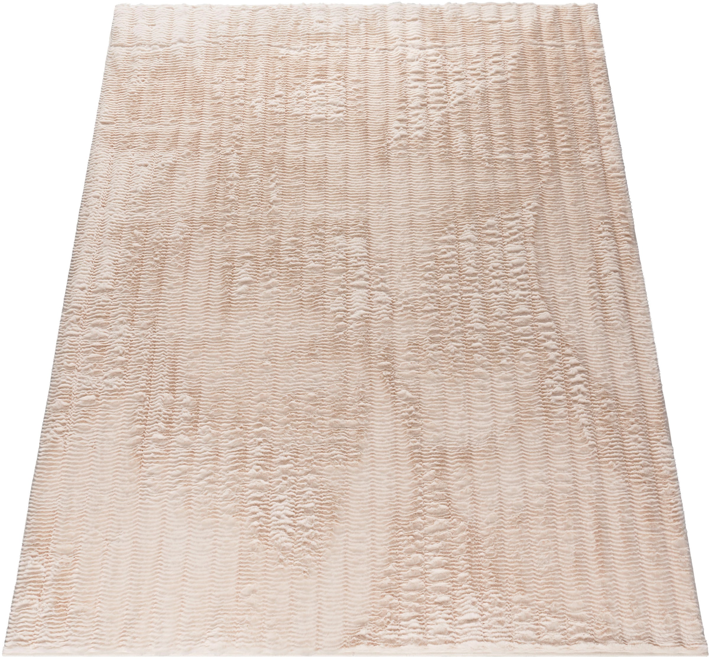 Paco Home Hochflor-Teppich »Arnheim 743«, rechteckig, 27 mm Höhe, Uni Farben, Wellen Muster, besonders weich, Hoch-Tief Effekt