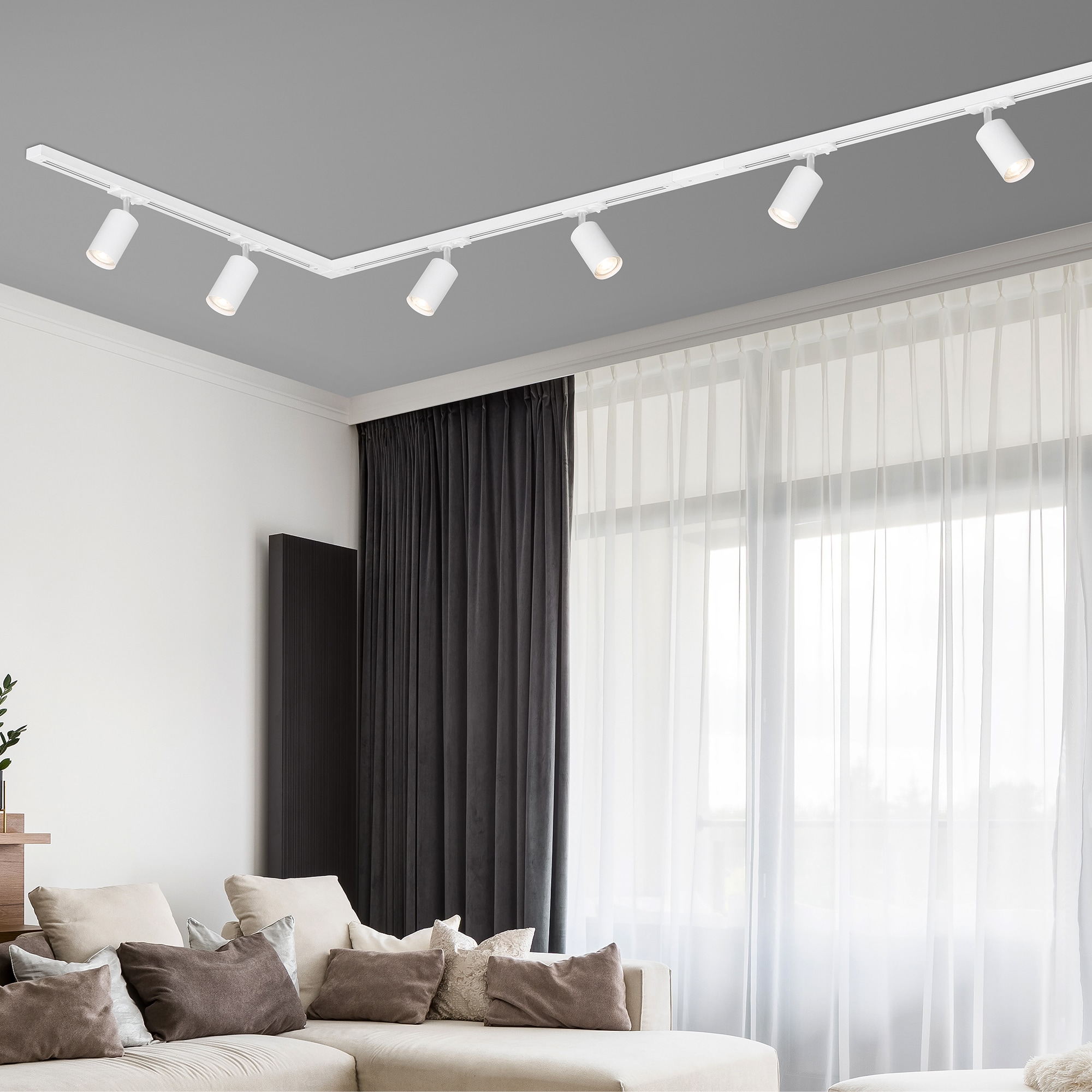 Briloner Leuchten Schienensystem-Sets »RAIL« GU10 3 Stk. Schienensystem Rail 2,25 m Weiß max. 9W Decke Wohnzimmer Büro Küche