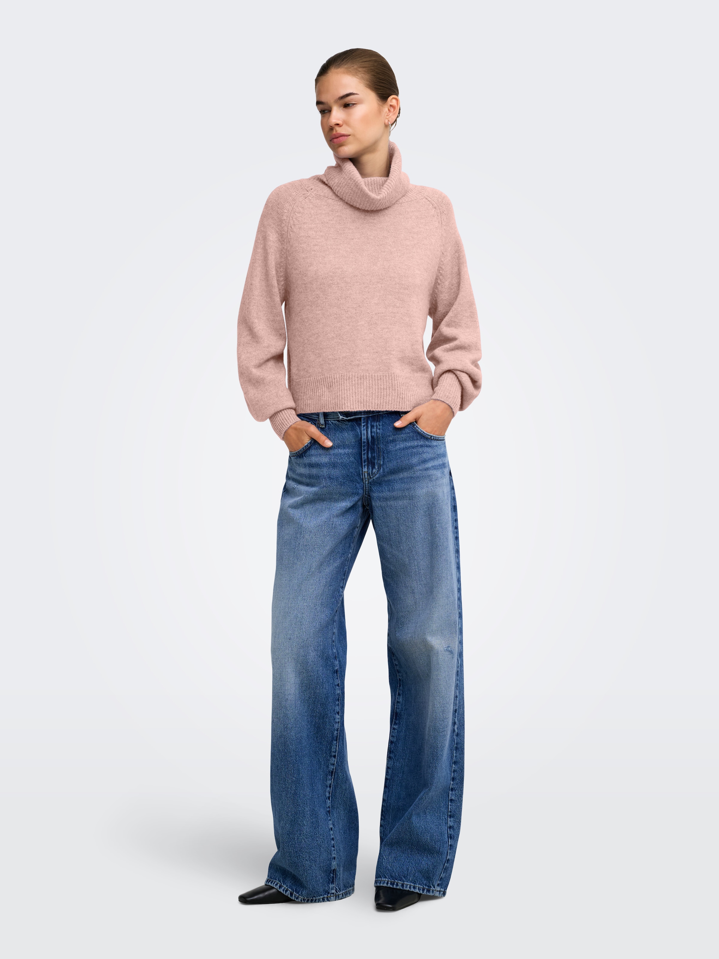 ONLY Rollkragenpullover »ONLOLIVIA LS ROLL NECK CC KNT« Materialmix, regular fit
