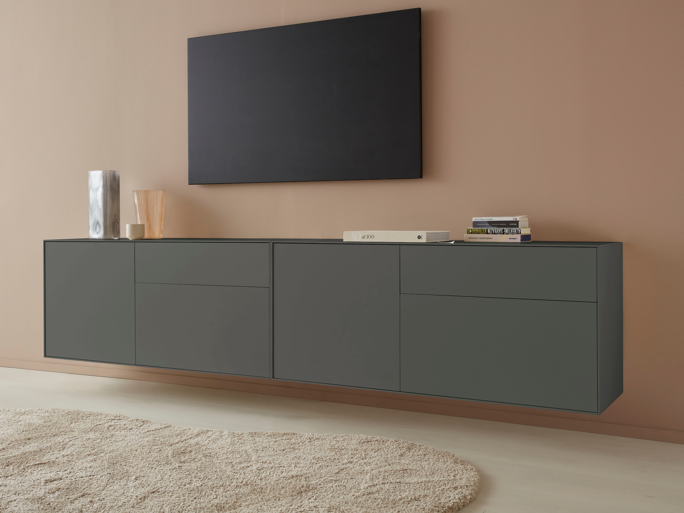 LeGer Home by Lena Gercke Lowboard »Essentials«, (2 St.), Breite: 254cm, MDF lackiert, Push-to-open-Funktion