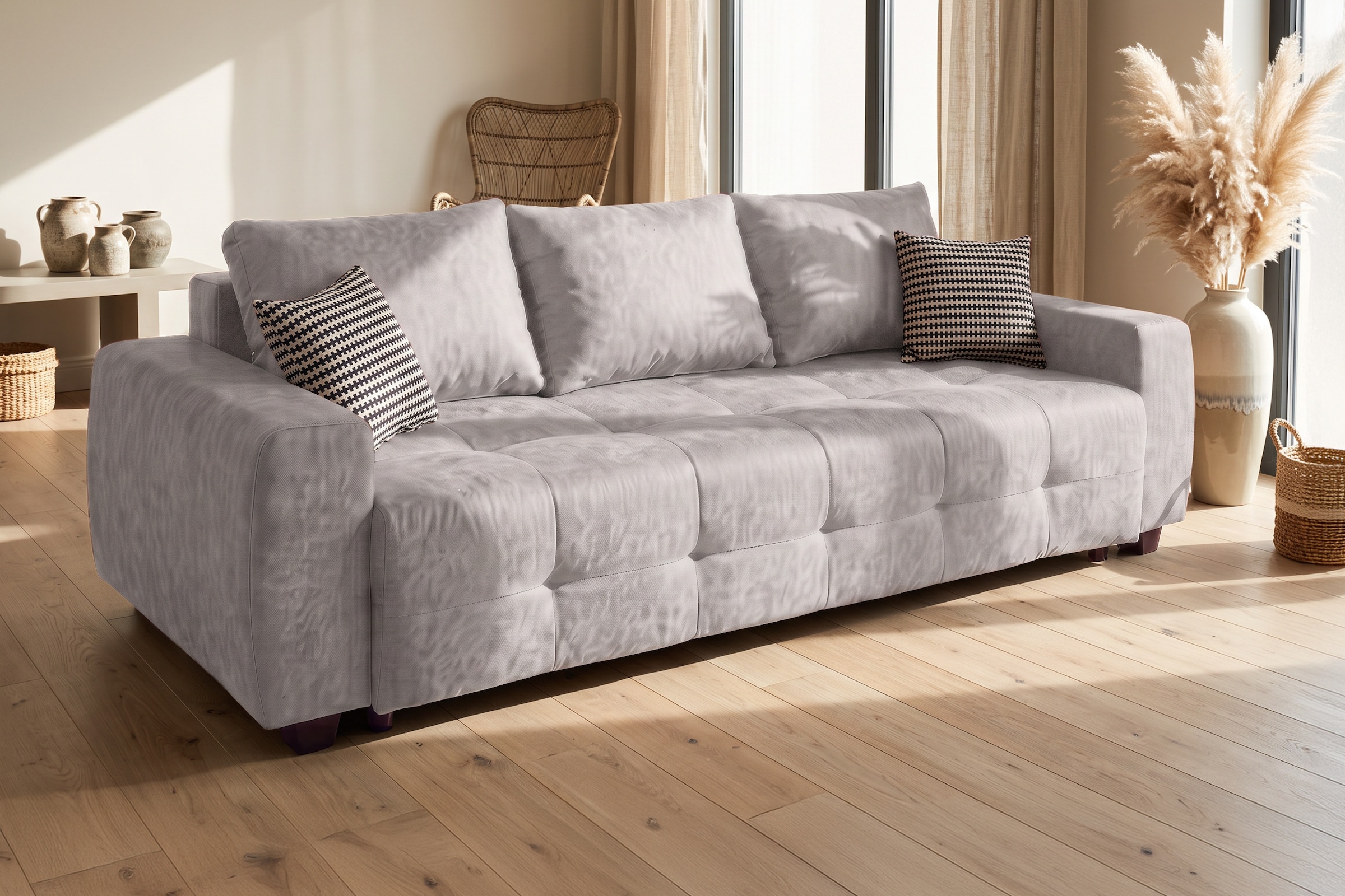 OTTO home Schlafsofa »Bella mit Bettkasten, Gästebett 142x194, in 3 Qualitäten, inkl. Kissen« CLASSIC - Bonnellfedern ohne Topper - ideal als Gästebett
