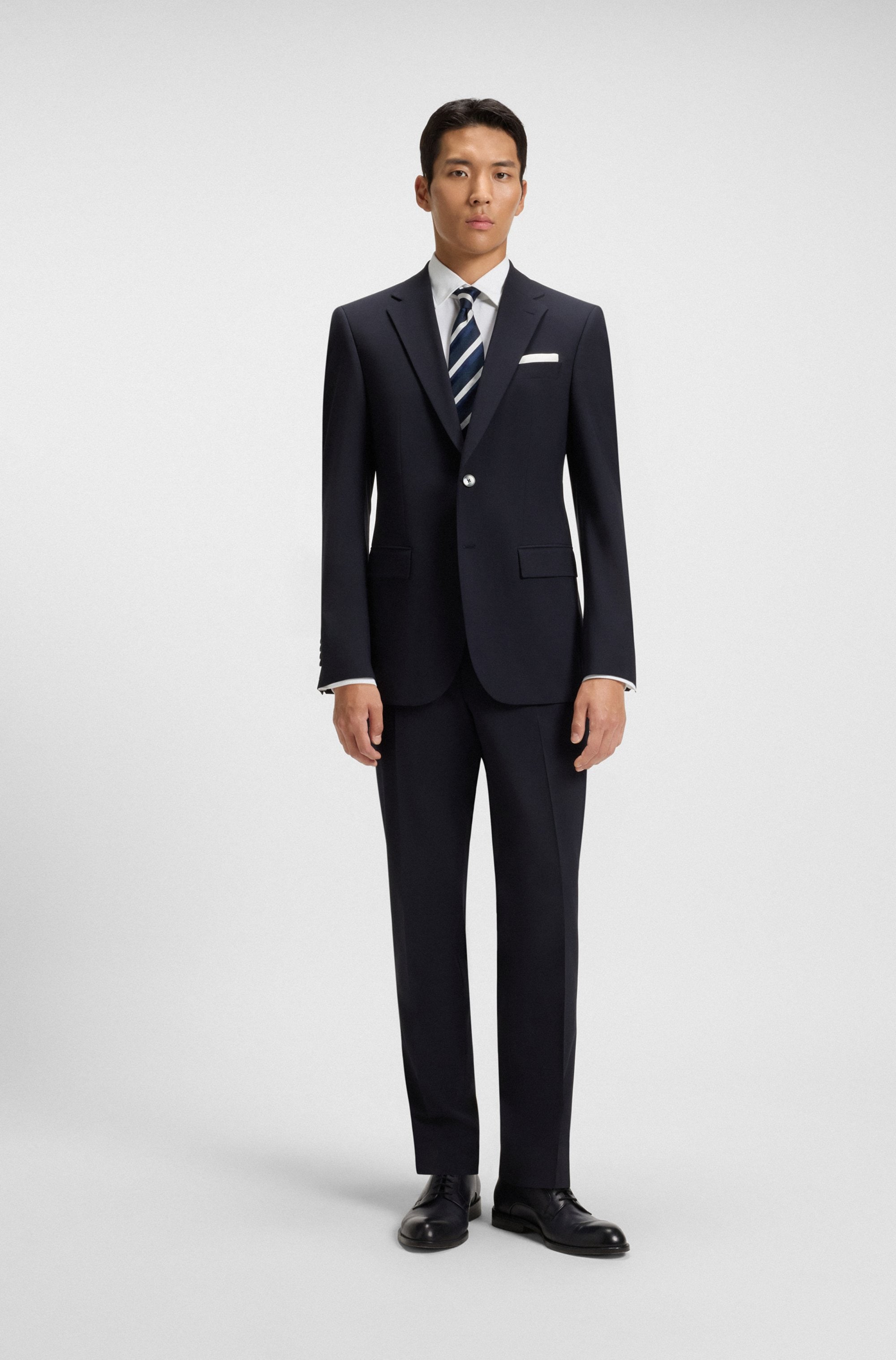 BOSS Businesshemd »HANK« Slim-Fit, aus funktionalem Stretch-Twill, Kentkragen