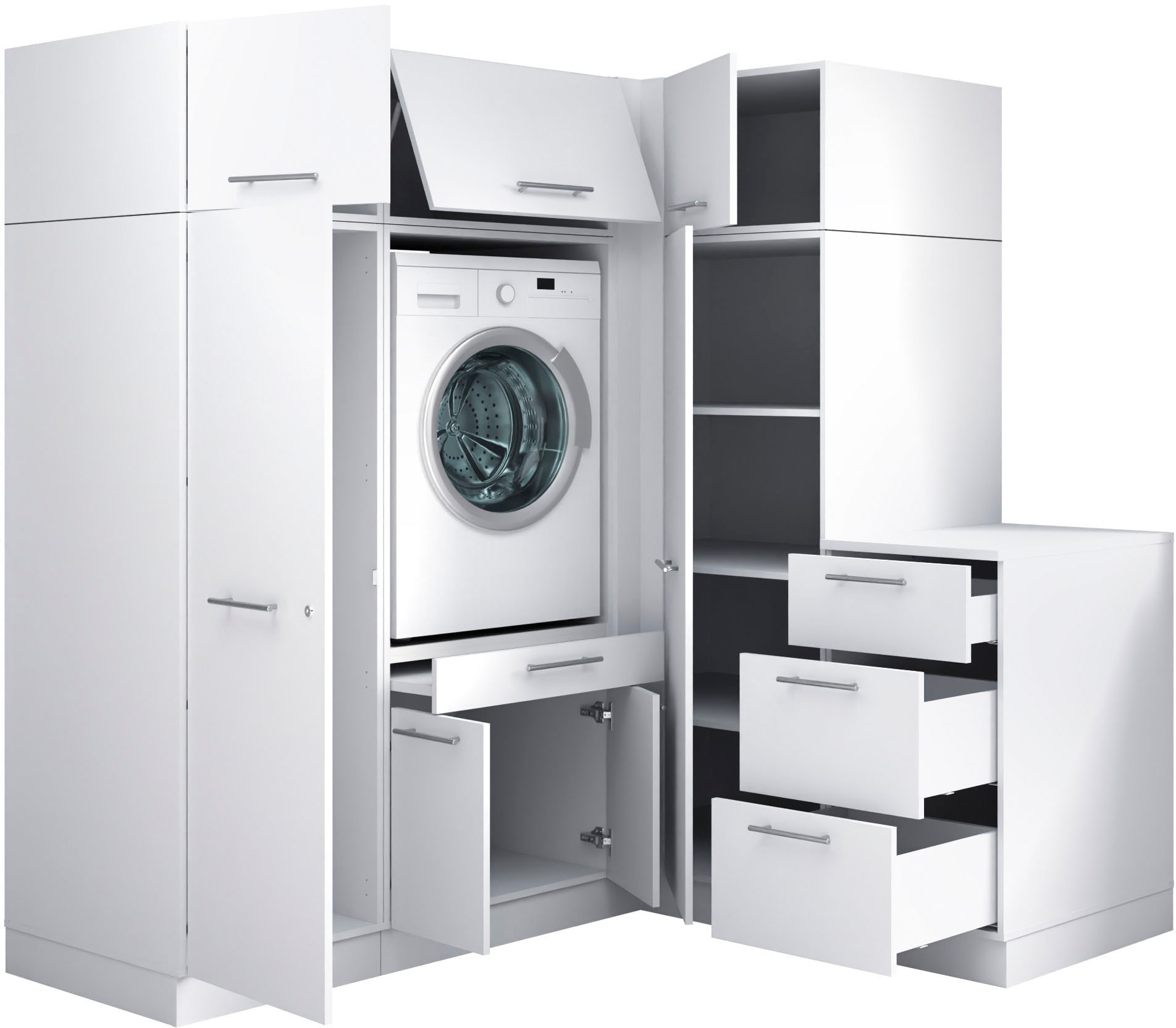 Laundreezy Mehrzweckschrank-Set »Laundreezy, 7-tlg. Mehrzweckschrank-Set B/H/T 186/200/68 cm« 7 Stk. tlg.