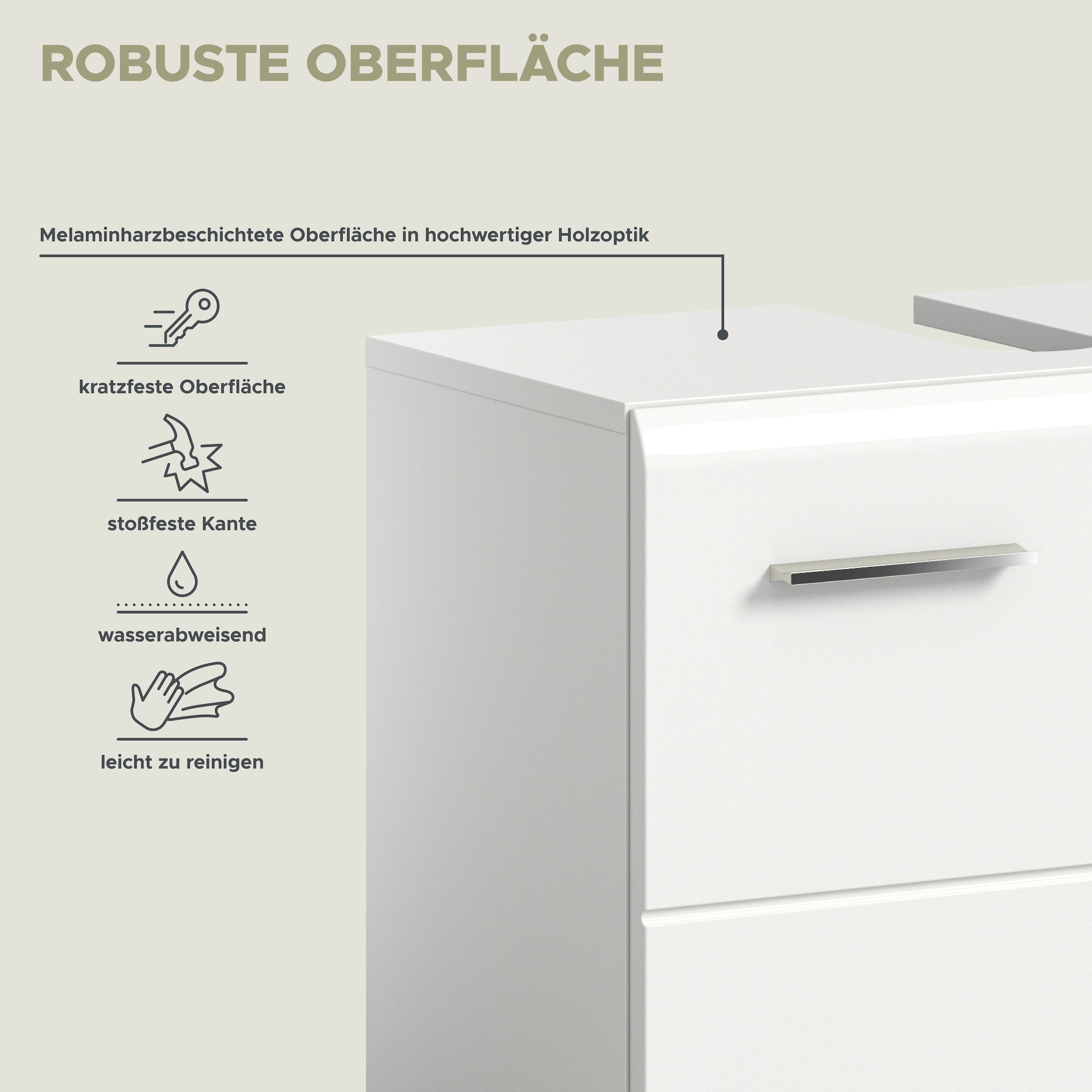 INOSIGN Badmöbel-Set »FLORENZ, TOPSELLER!, 3-teilige Badkombination, hochwertige MDF-Front«, (best. aus: 1 Hochschrank, 1Waschbeckenunterschrank, 1 Spiegelschrank), Bad-Kombination, Bad-Möbel, Badezimmer, Kombination, Kombi