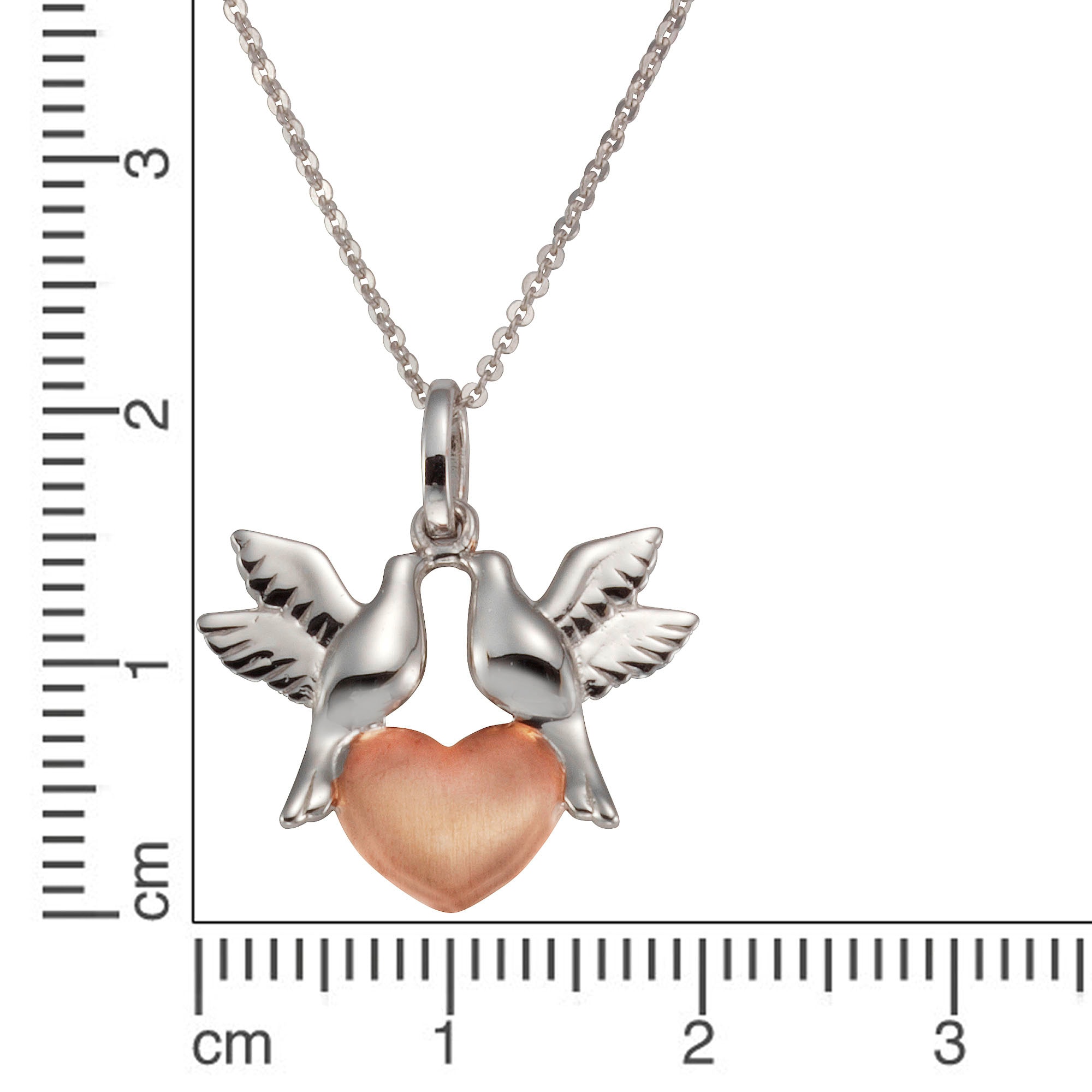 Firetti Kette mit Anhänger »Schmuck Geschenk Silber 925 Halsschmuck Halskette Tauben-Herz«