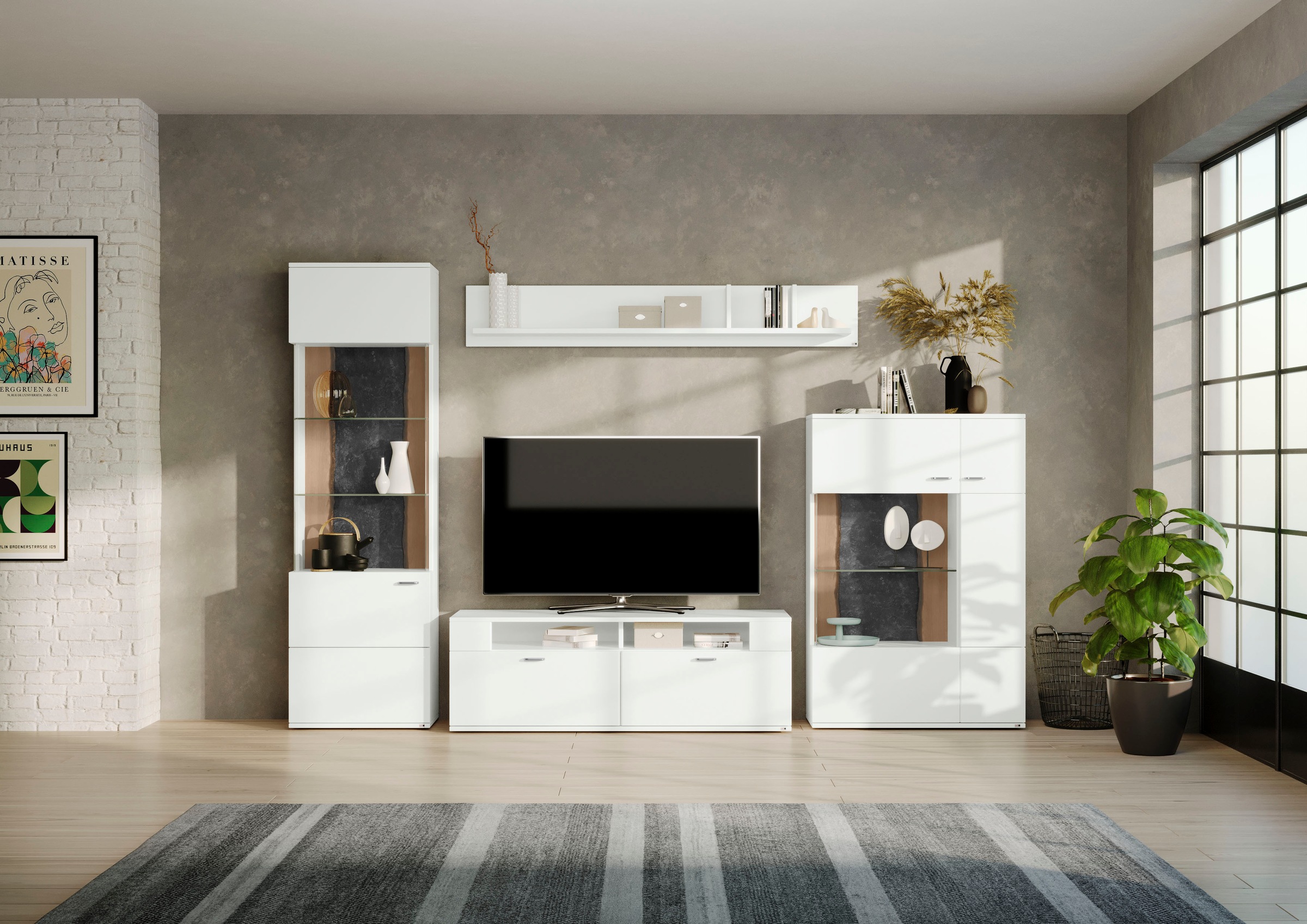 set one by Musterring Wohnwand »TACOMA« Set, 4 Stk. tlg. Typ 02, mit Wandbo günstig online kaufen