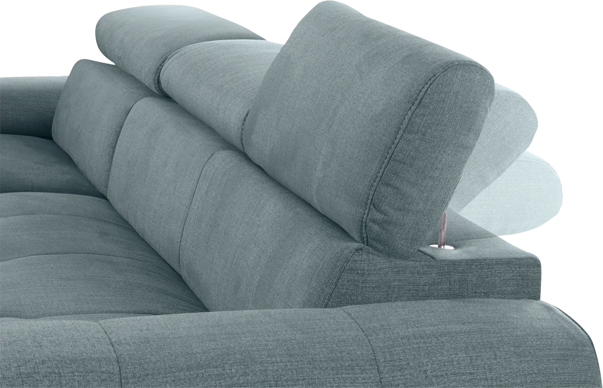COTTA Ecksofa »Mia L-Form mit 3 Zierkissen«, wahlweise mit Bettfunktion, Bettkasten, Beleuchtung & Wireless-Charger