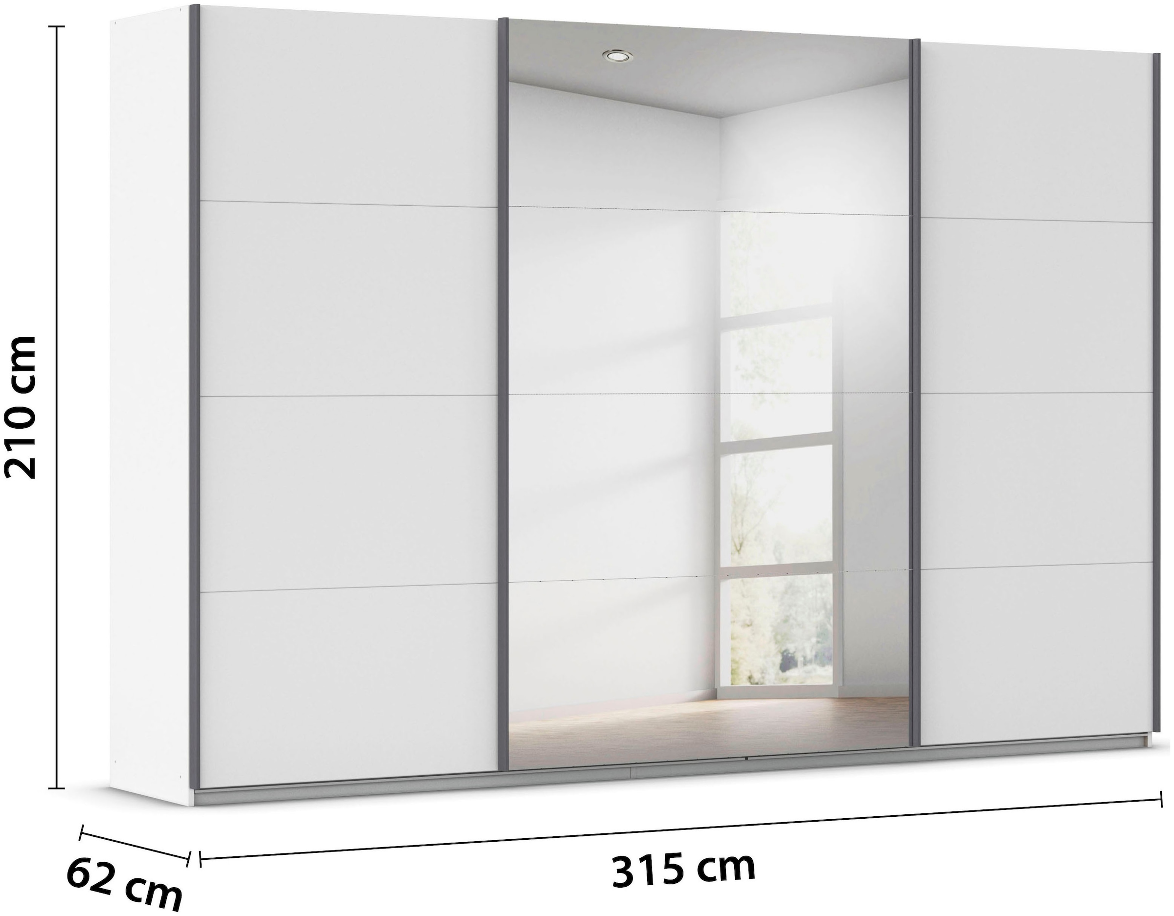 rauch Schwebetürenschrank »Kleiderschrank Schrank Garderobe AGORDO«, (in zwei Griff-Farben), Top Innenausstattung, in 4 Breiten und 2 Höhen MADE IN GERMANY