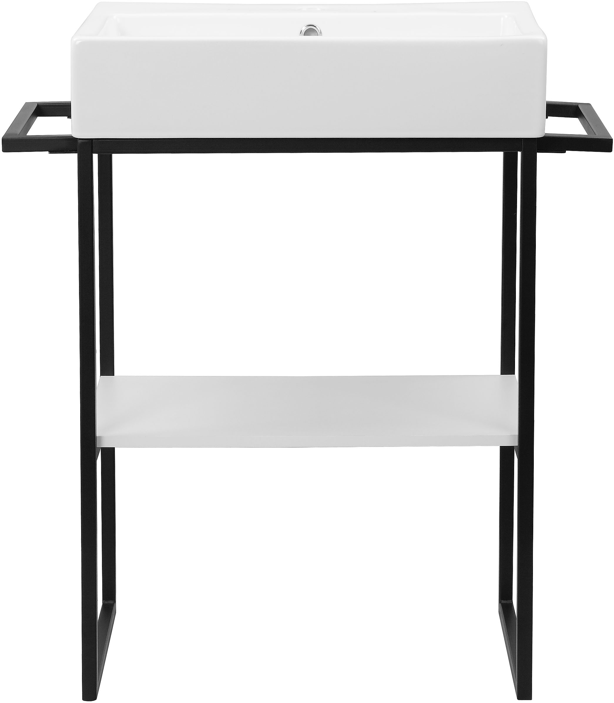 welltime Waschtisch »Stockholm«, Badmöbel Metalloptik inkl. Becken, Breite 60 cm Waschplatz