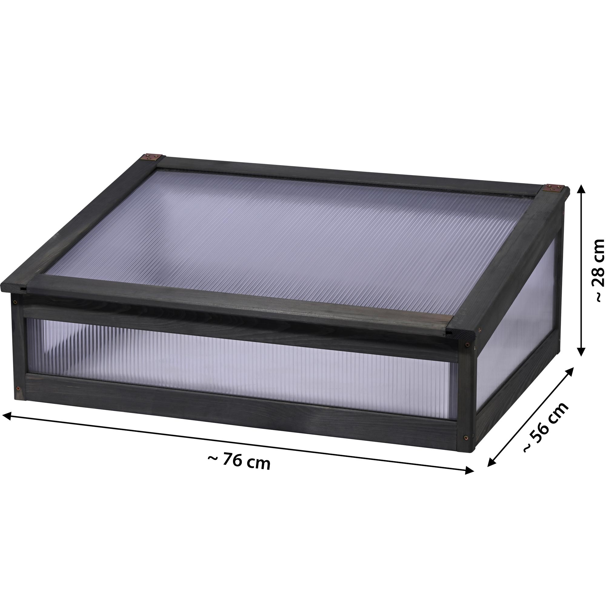 dobar Frühbeetaufsatz »Kubus 2.0, anthrazit« aus FSC®-zertifiziertem Kiefernholz und bruchfestem Polycarbonat