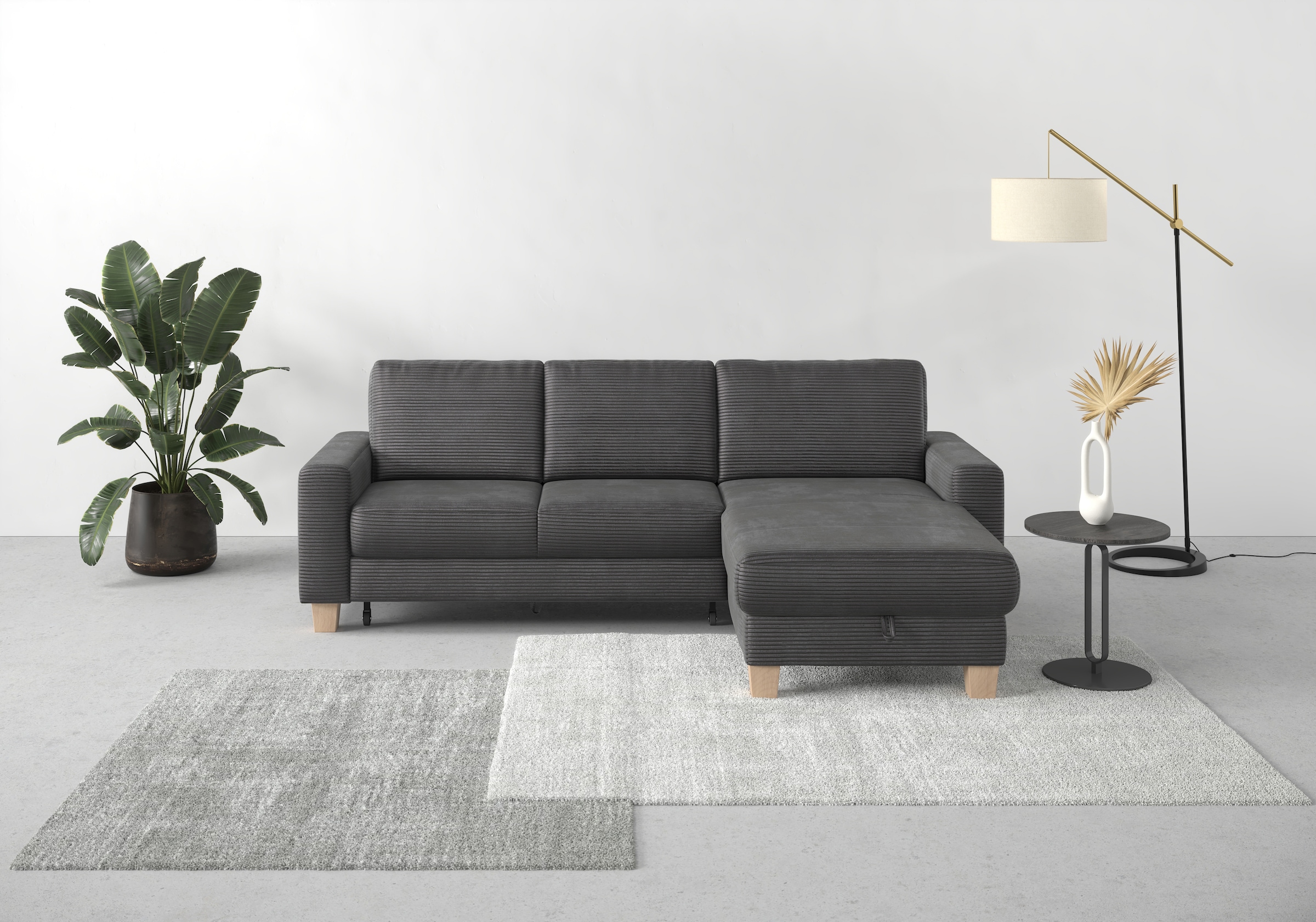 Home affaire Ecksofa »Summer L-Form«, mit Recamiere, mit oder ohne Bettfunk günstig online kaufen