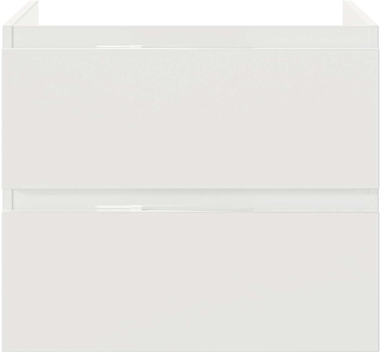 Saphir Waschtisch »Serie 4035 Keramik-Aufsatzbecken mit Unterschrank, 88 cm breit«, Waschplatz mit 4 Schubladen, Griffuge, Schneeweiß Glanz