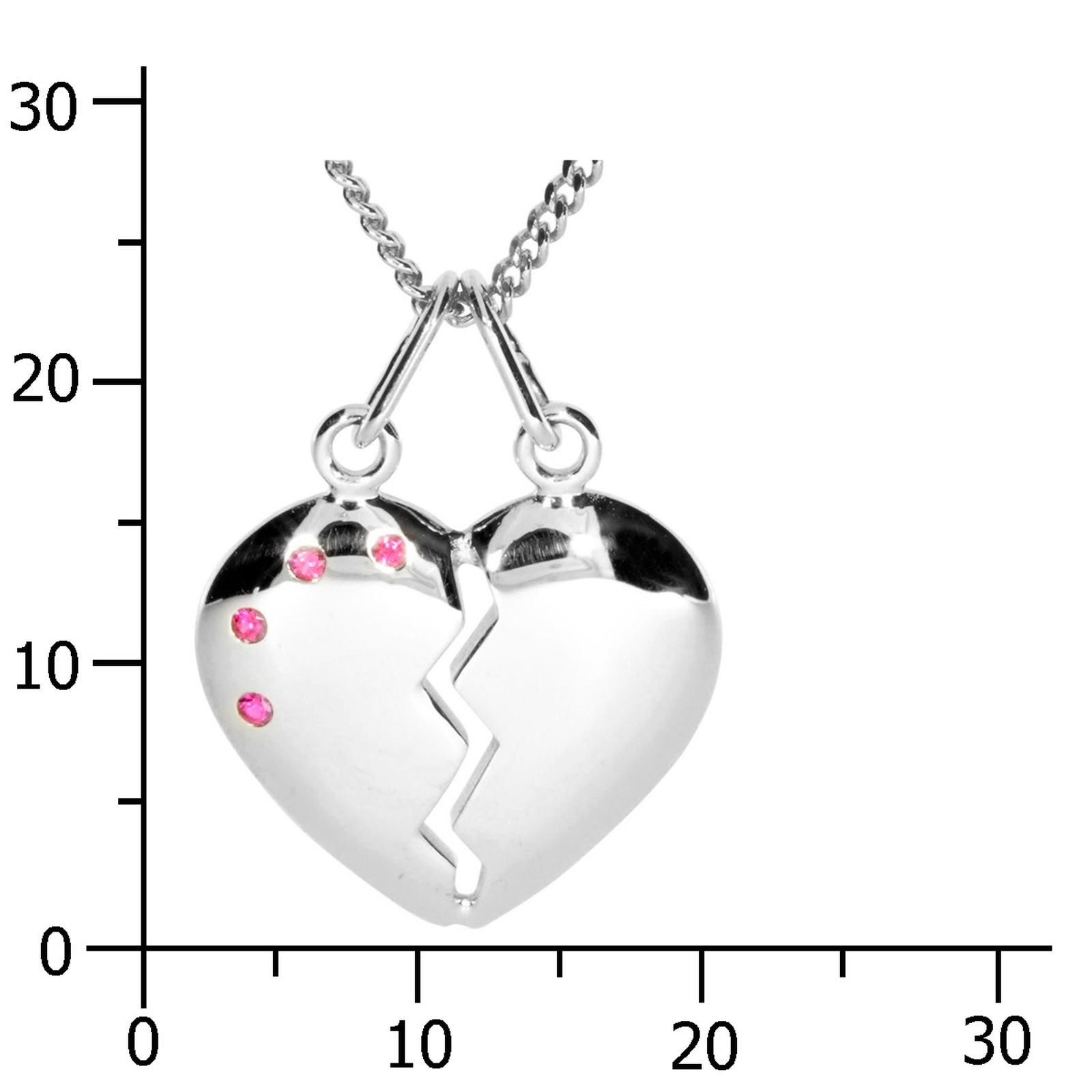 OSTSEE-SCHMUCK Kette mit Anhänger »Ostsee-Schmuck Kette mit Anhänger geteiltes Herz«, (2 tlg.)