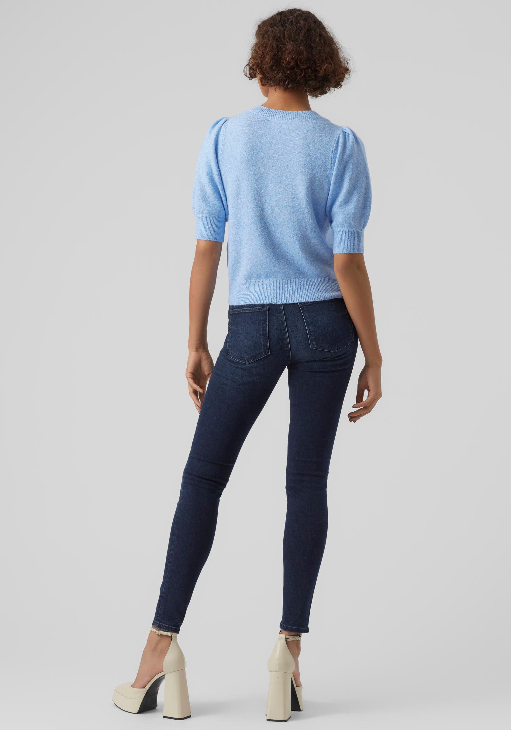 Vero Moda Rundhalspullover »VMDOFFY 2/4 O-NECK PULLOVER GA NOOS« mit kurzen Puffärmeln