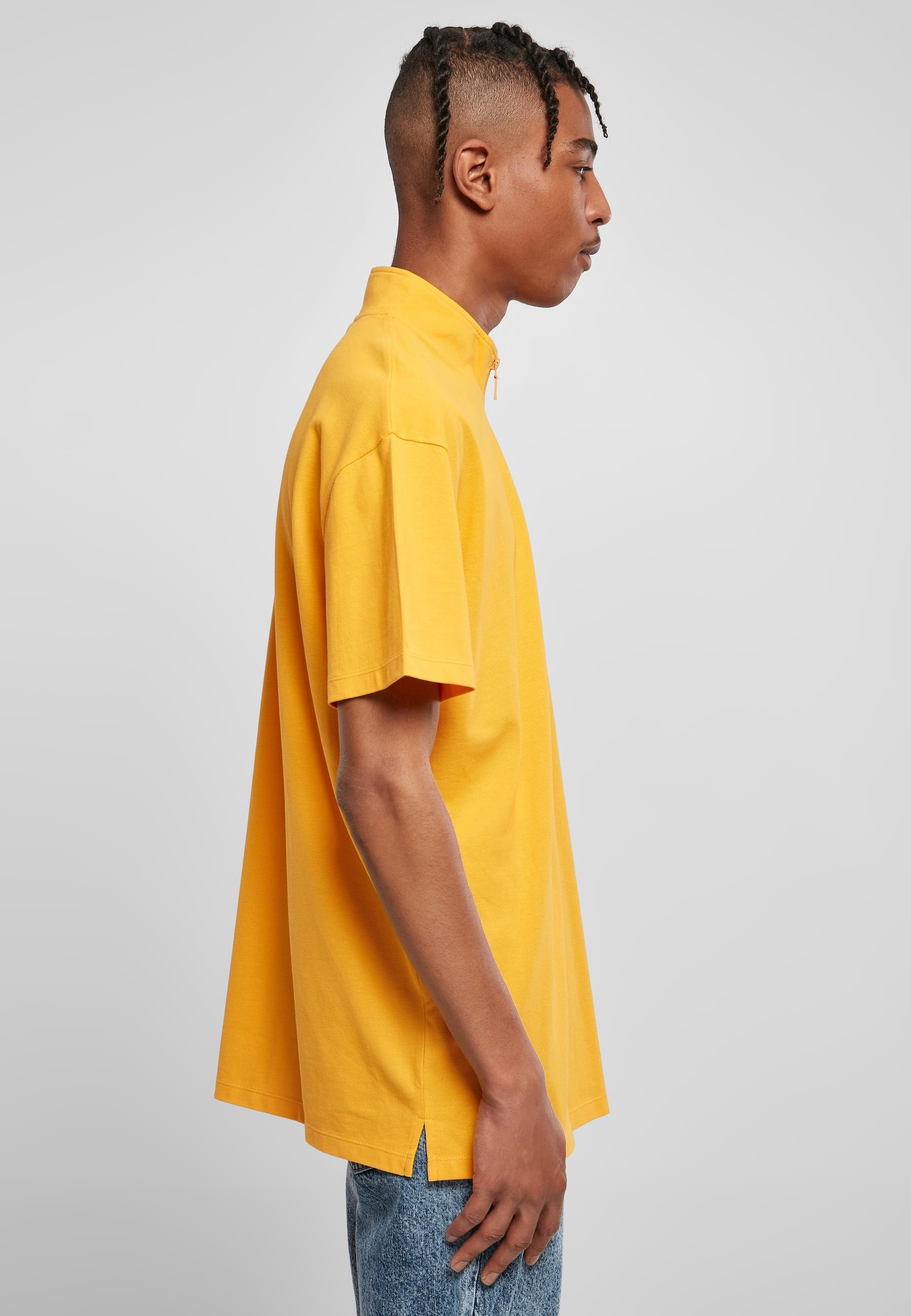 URBAN CLASSICS T-Shirt »Urban Classics Herren Boxy Zip Pique Tee« 1 Stk. tlg.