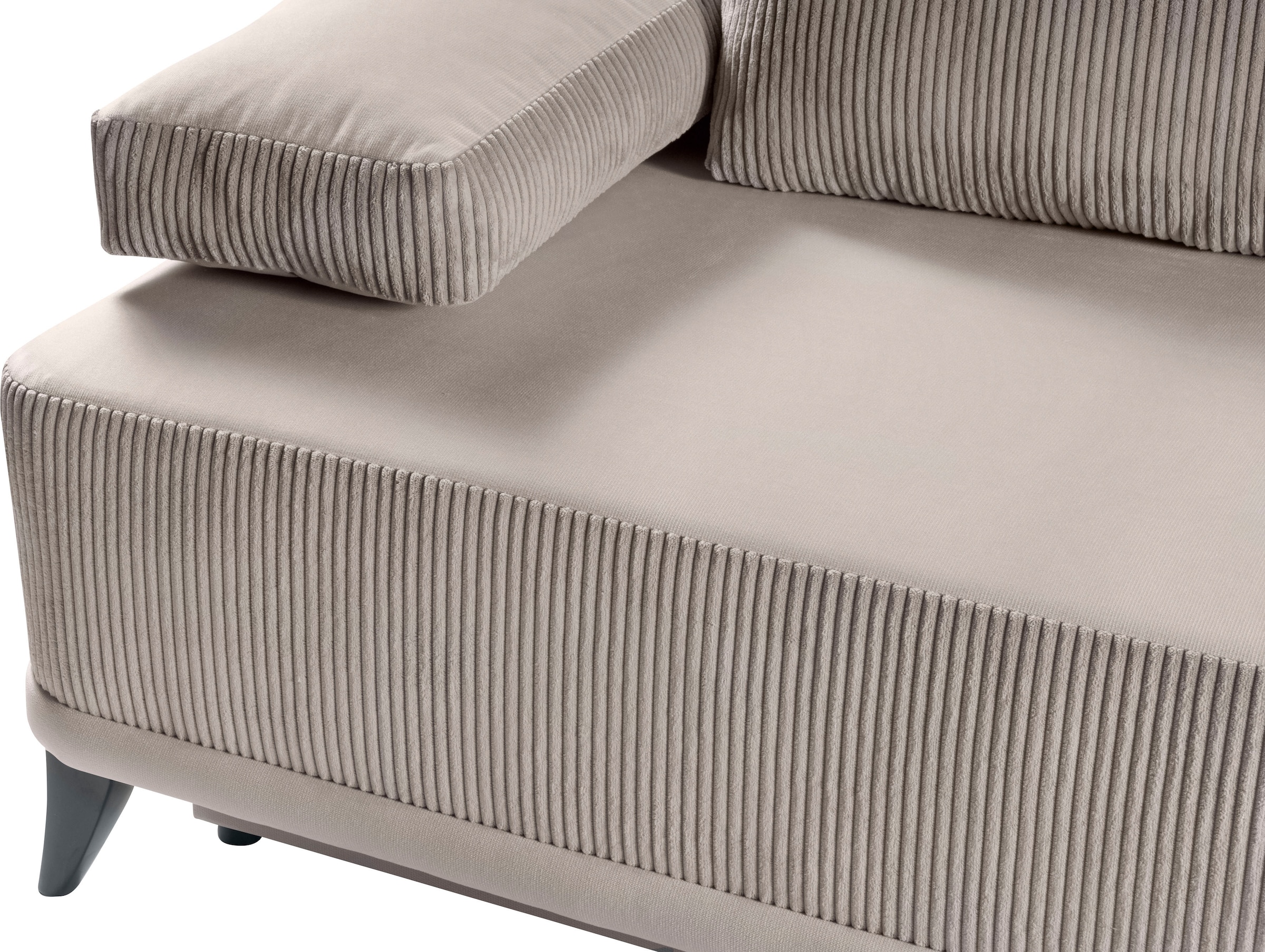 WERK2 Schlafsofa »Rosso Breite 202 modern & bequem, Federkern, Bettkasten, Bettfunktion« Cord, Schlaffunktion, Bettkasten