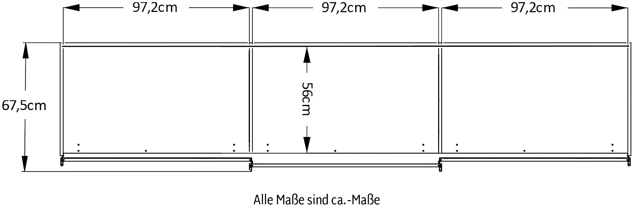 STAUD Schwebetürenschrank »Includo, Made in Germany«, Mit Spiegeltüre und vier verschiedenen Ausstattungsvarianten