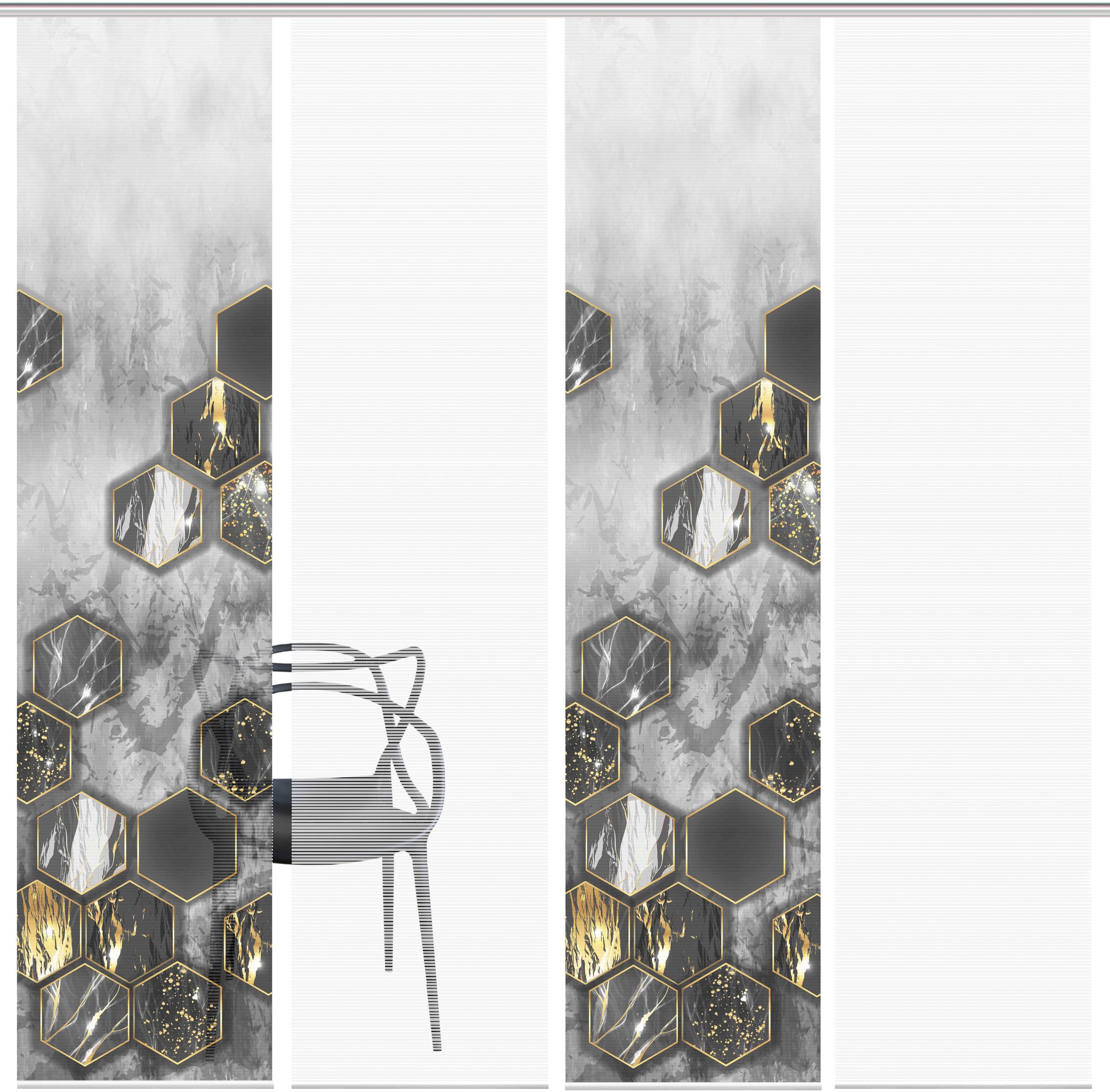 Vision S Schiebegardine »LAYON 4er SET« Paneelwagen 4 Stk. tlg. Schiebevorh günstig online kaufen