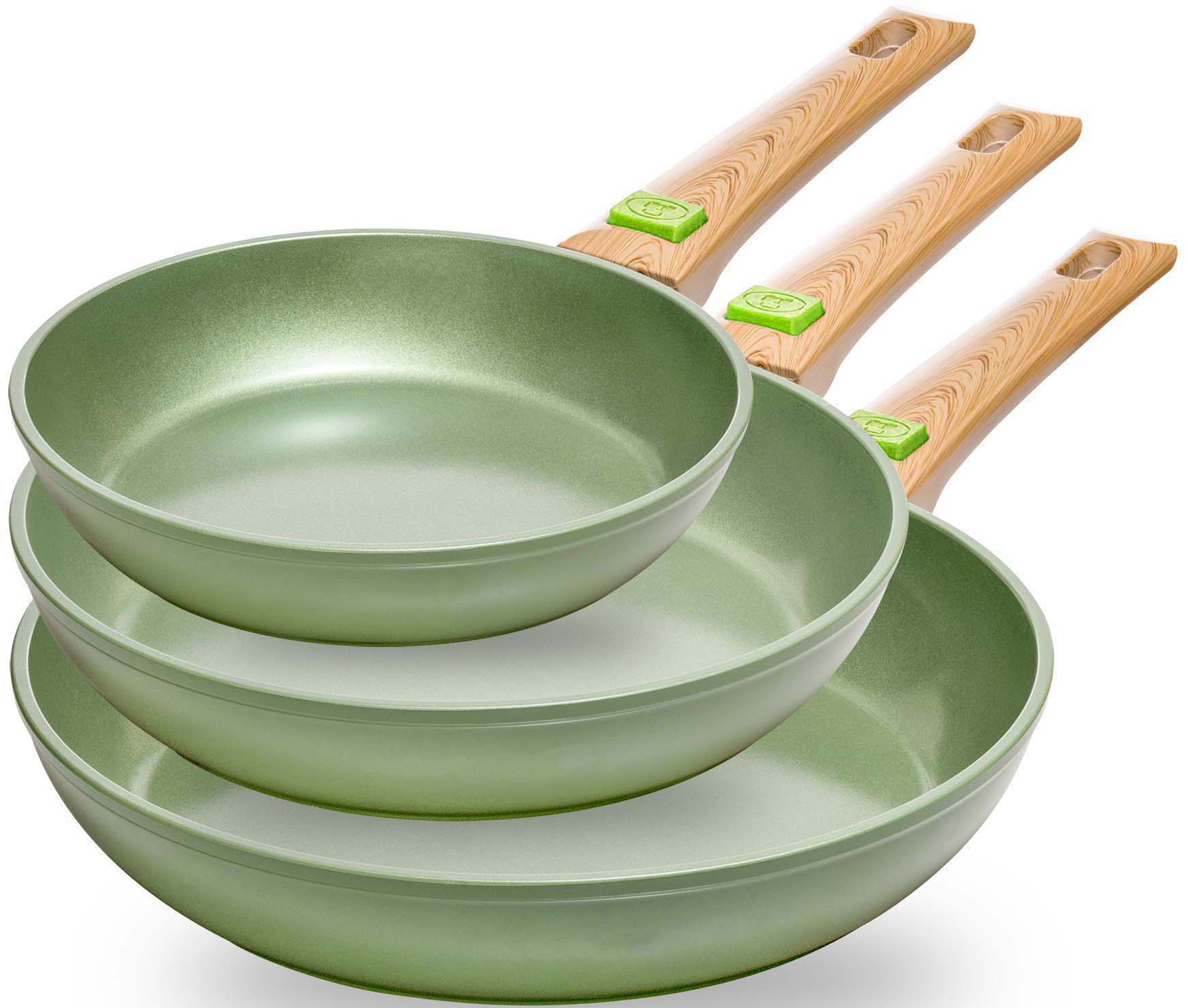 JUST VEGAN Pfannen-Set »CeraVegan«, Aluminium, (Set, 3 tlg.), pflanzliche... kaufen