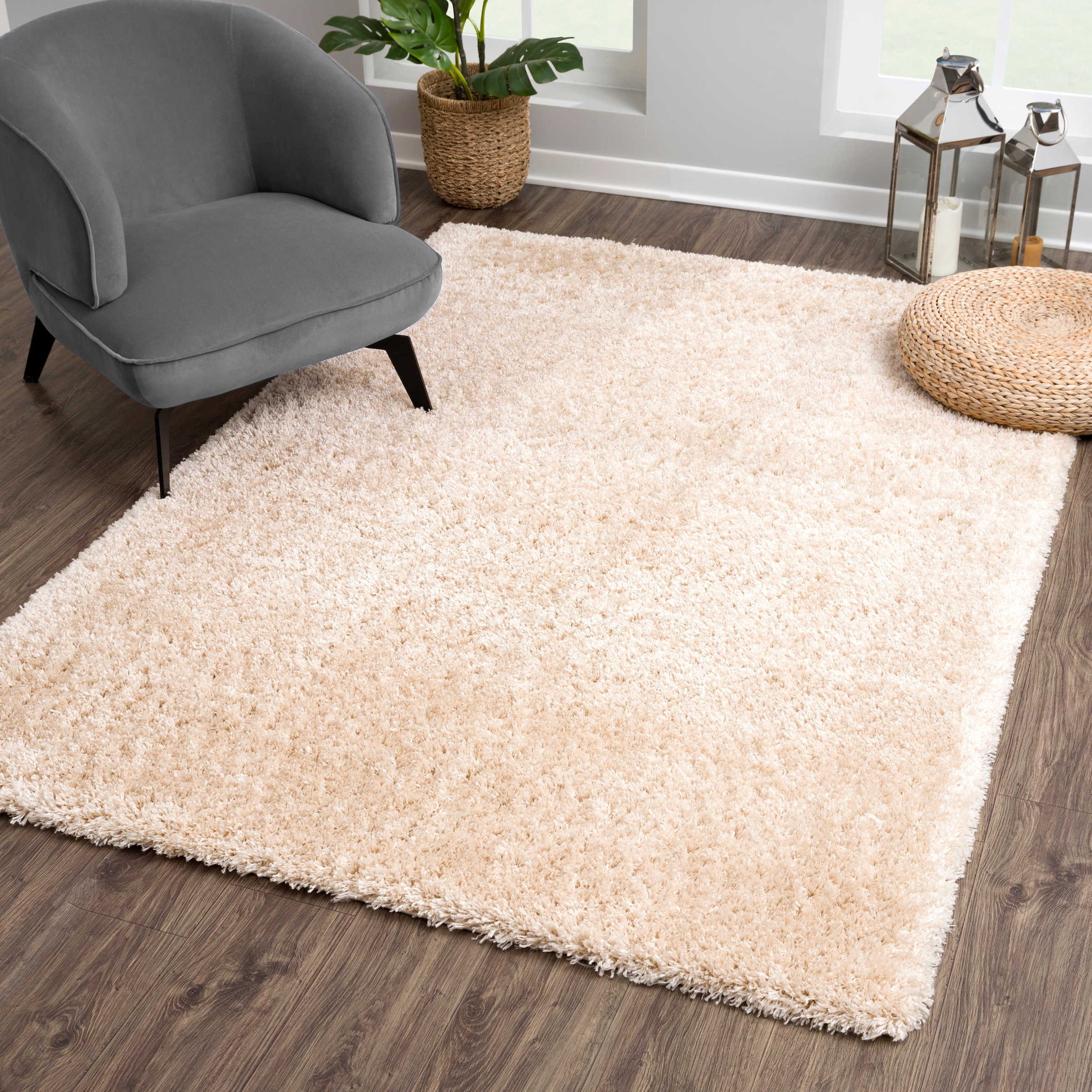 Sanat Hochflor-Teppich »Porto«, rechteckig, 45 mm Höhe, Wohnzimmer, Langflo günstig online kaufen