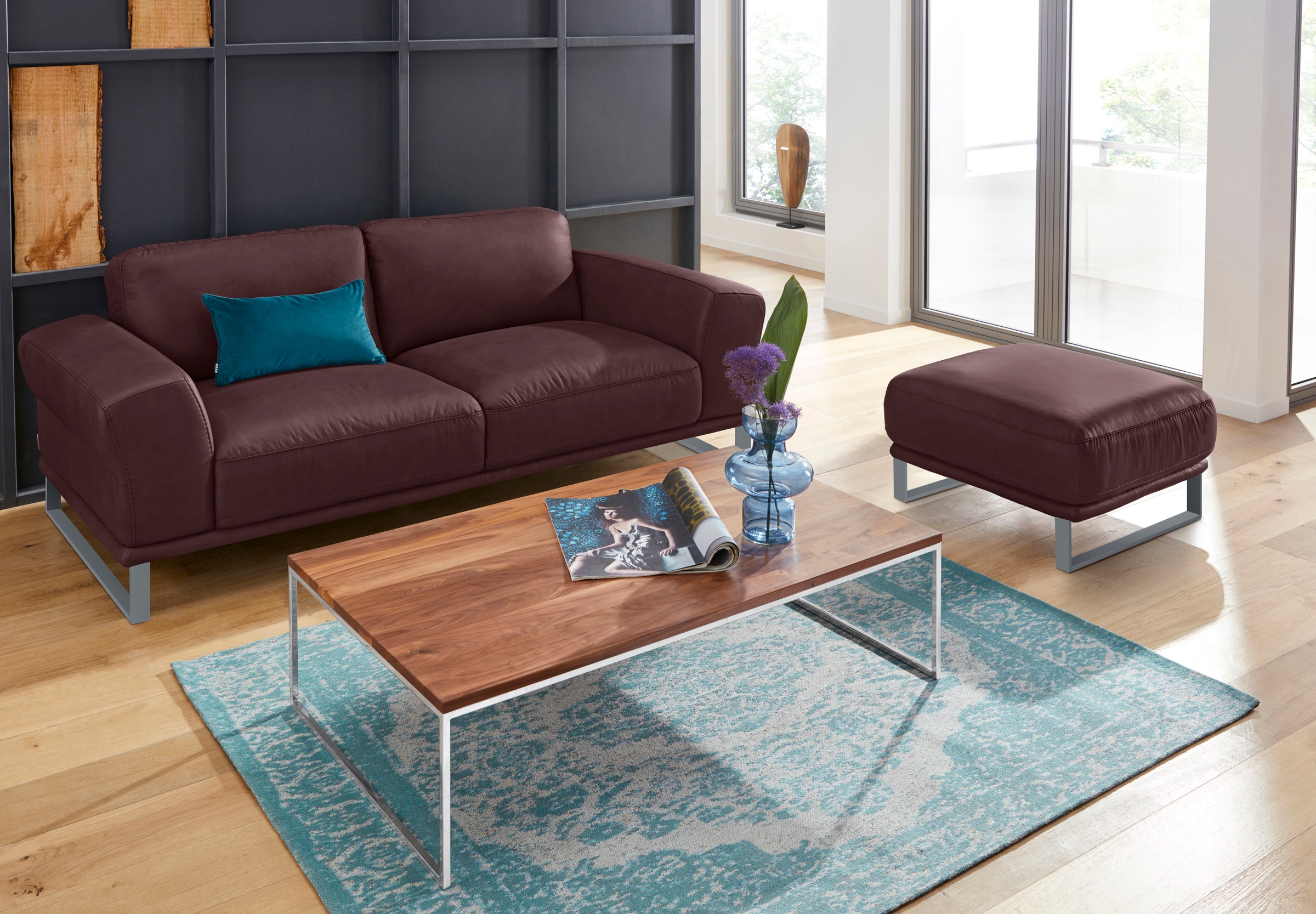 W.SCHILLIG 2,5-Sitzer »montanaa«, mit Metallkufen in Silber matt, Breite 212 cm