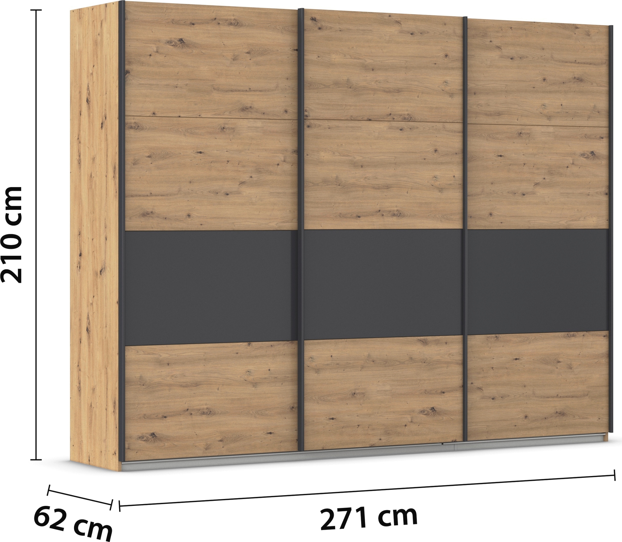 rauch Schwebetürenschrank »Schwebetürenschrank Kleiderschrank Schrank Garderobe CORTONA«, inkl. Inneneinteilung, 2 Stoffboxen und zusätzlichen Einlegeböden