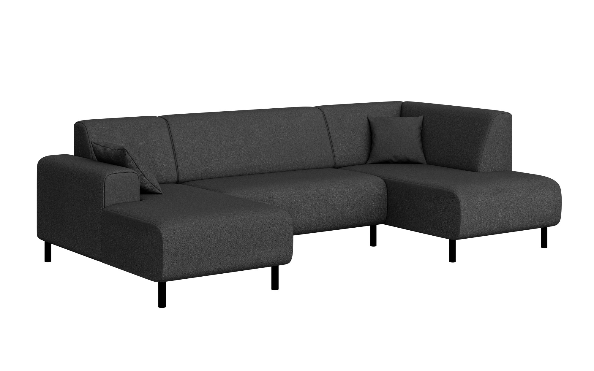 Home affaire Wohnlandschaft »ARROS U-Form mit Wellenunterfederung, Maße B/T/H: 300/163/81 cm«, incl. Zierkissen, mit Recamiere links/rechts bestellbar, auch in Cord