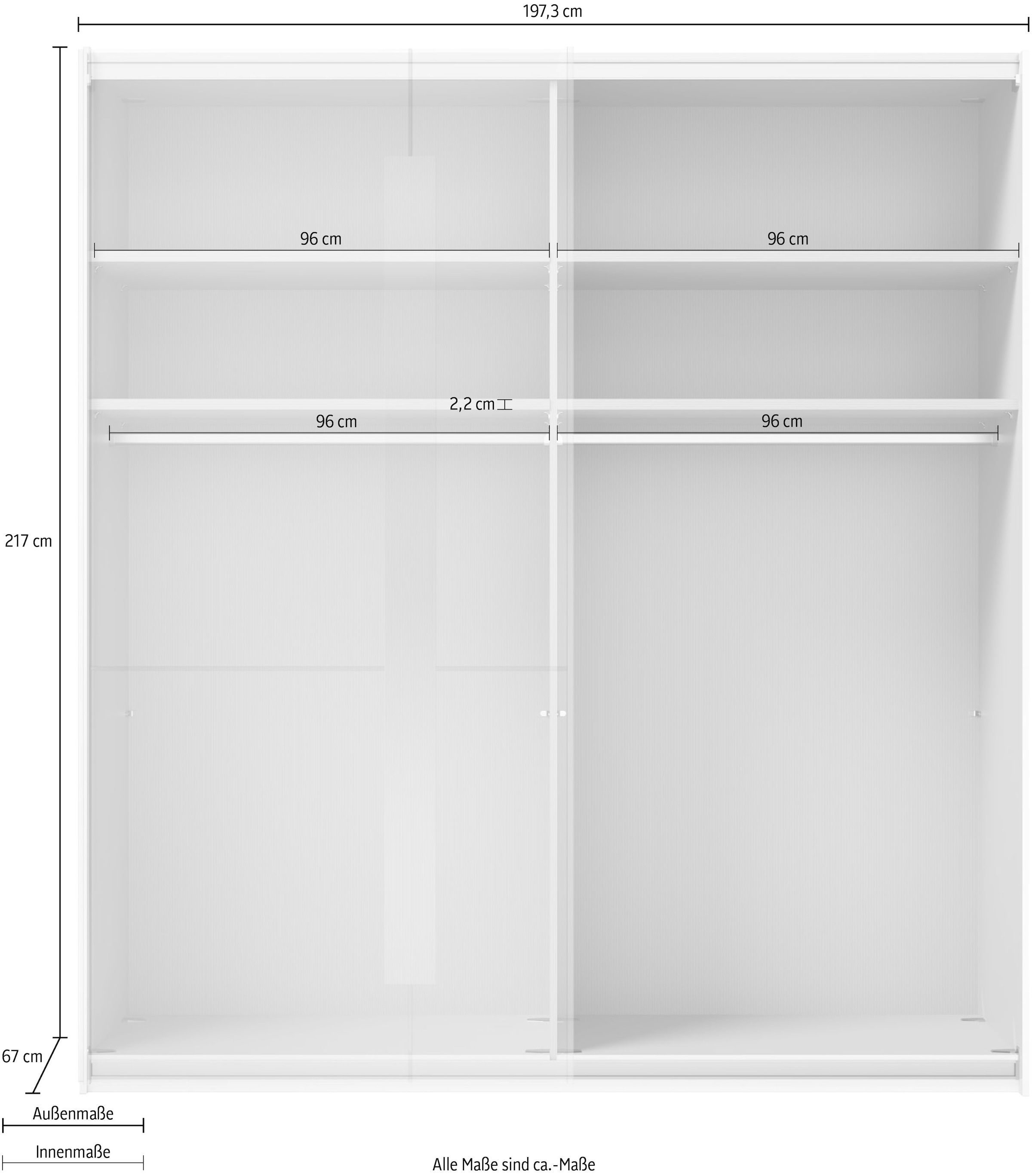 Musterring Schwebetürenschrank »Imola W«, inkl. Einlegeböden und Kleiderstangen, mit Glastüren inkl. Zierspiegel