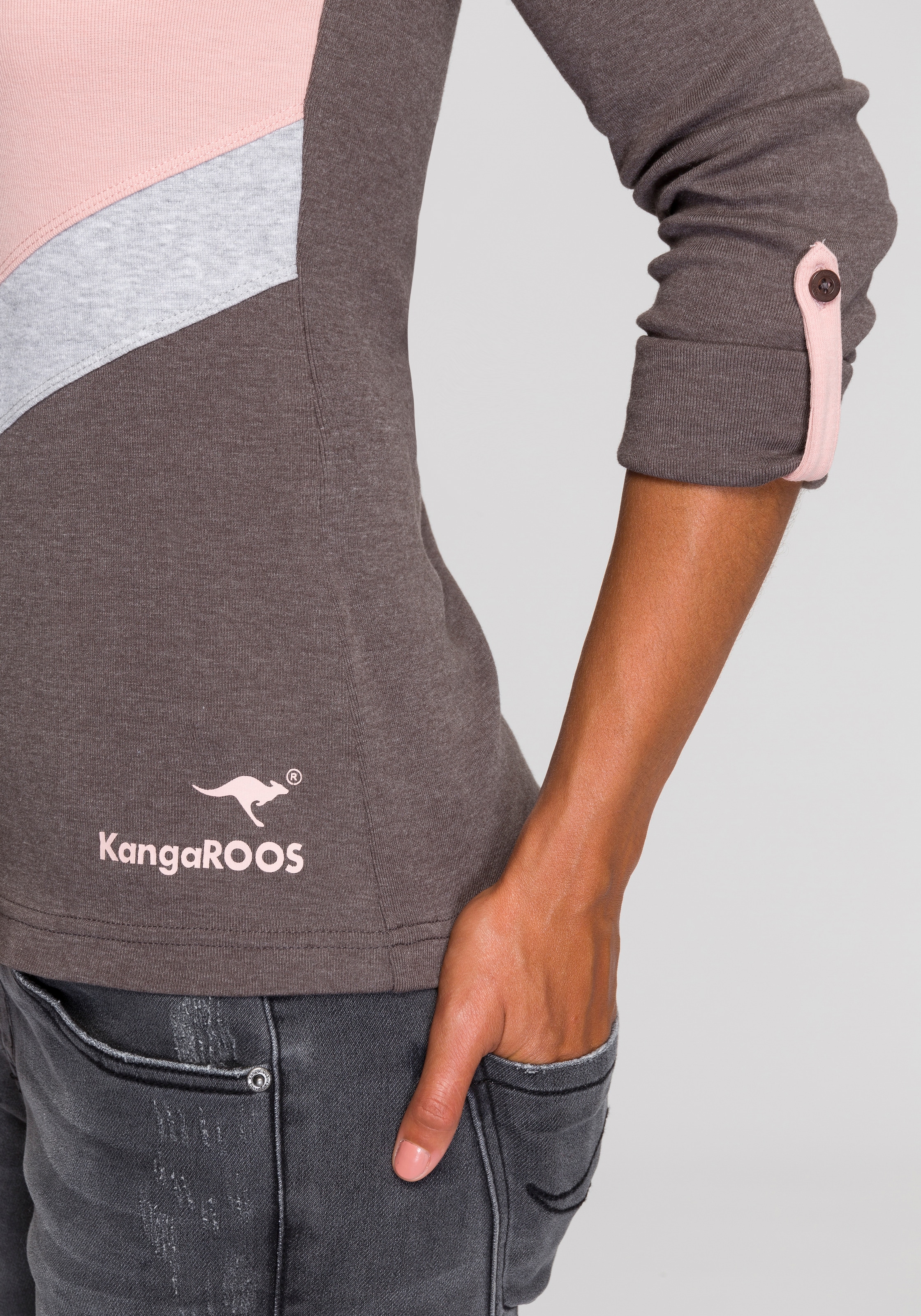 Details KangaROOS mit Blocking online Color bestellen vorne Longsleeve,