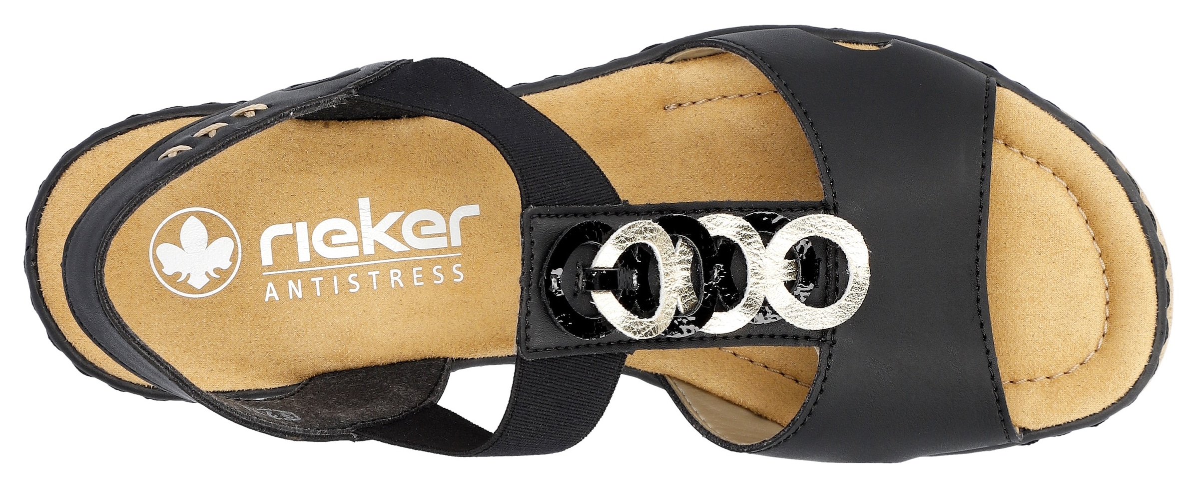 Rieker Keilsandalette  , Sommerschuh, Sandale, Keilabsatz, mit Gummizug für perfekten Sitz