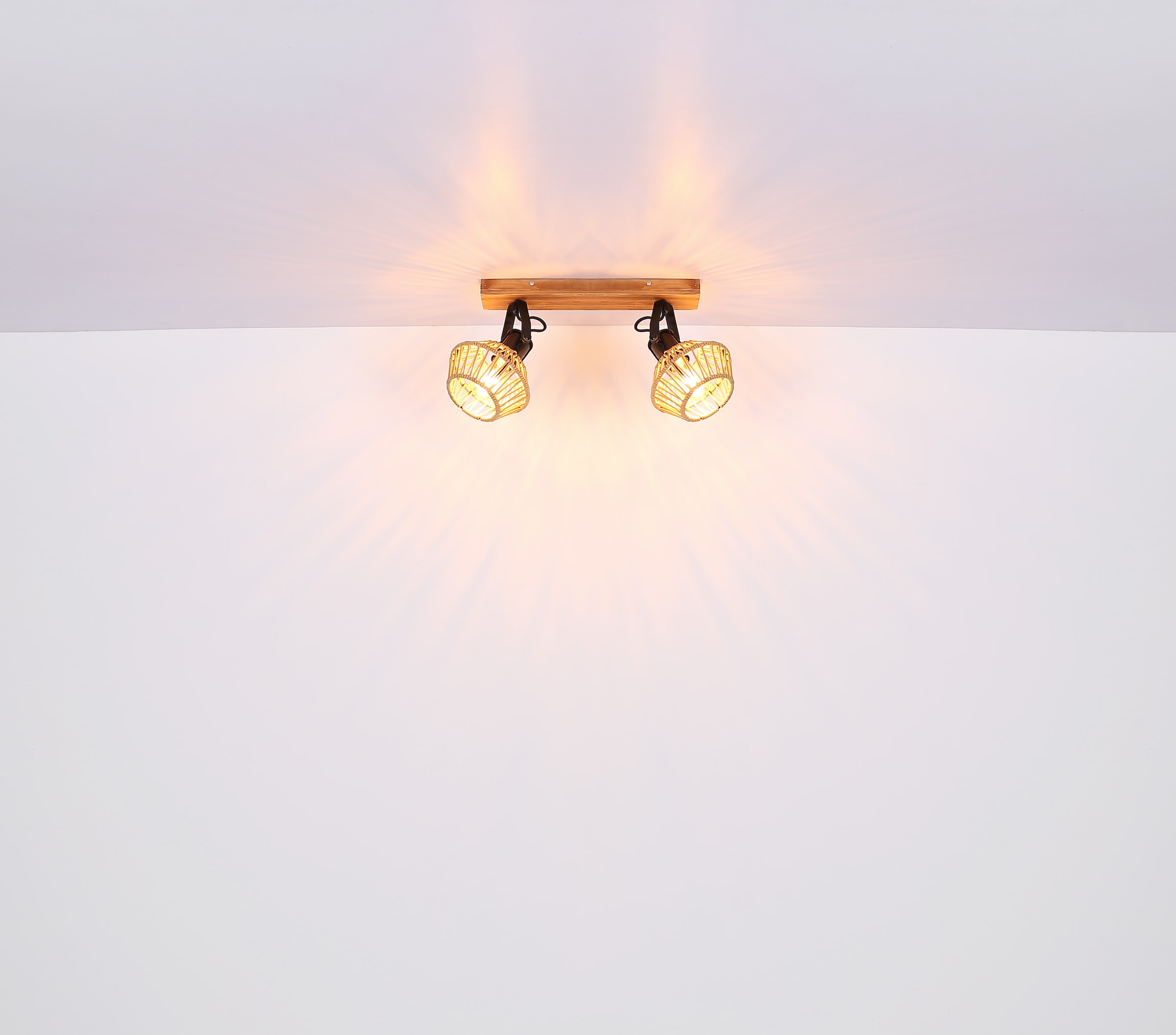 GLOBO LIGHTING Deckenstrahler »VALLI«, Leuchtmittel E27 | ohne Leuchtmittel, Deckenspot/braun/Hanf naturfarben/Flur/Wohnzimmer