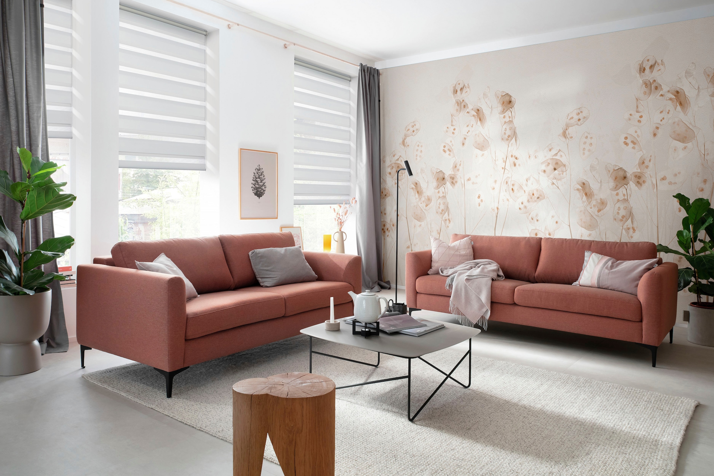 SCHÖNER WOHNEN-Kollektion Doppelrollo »Tilda«, transparent, Sichtschutz, mit Bohren/ohne Bohren, freihängend, geklemmt, silberne oder weiße Rollo-Technik