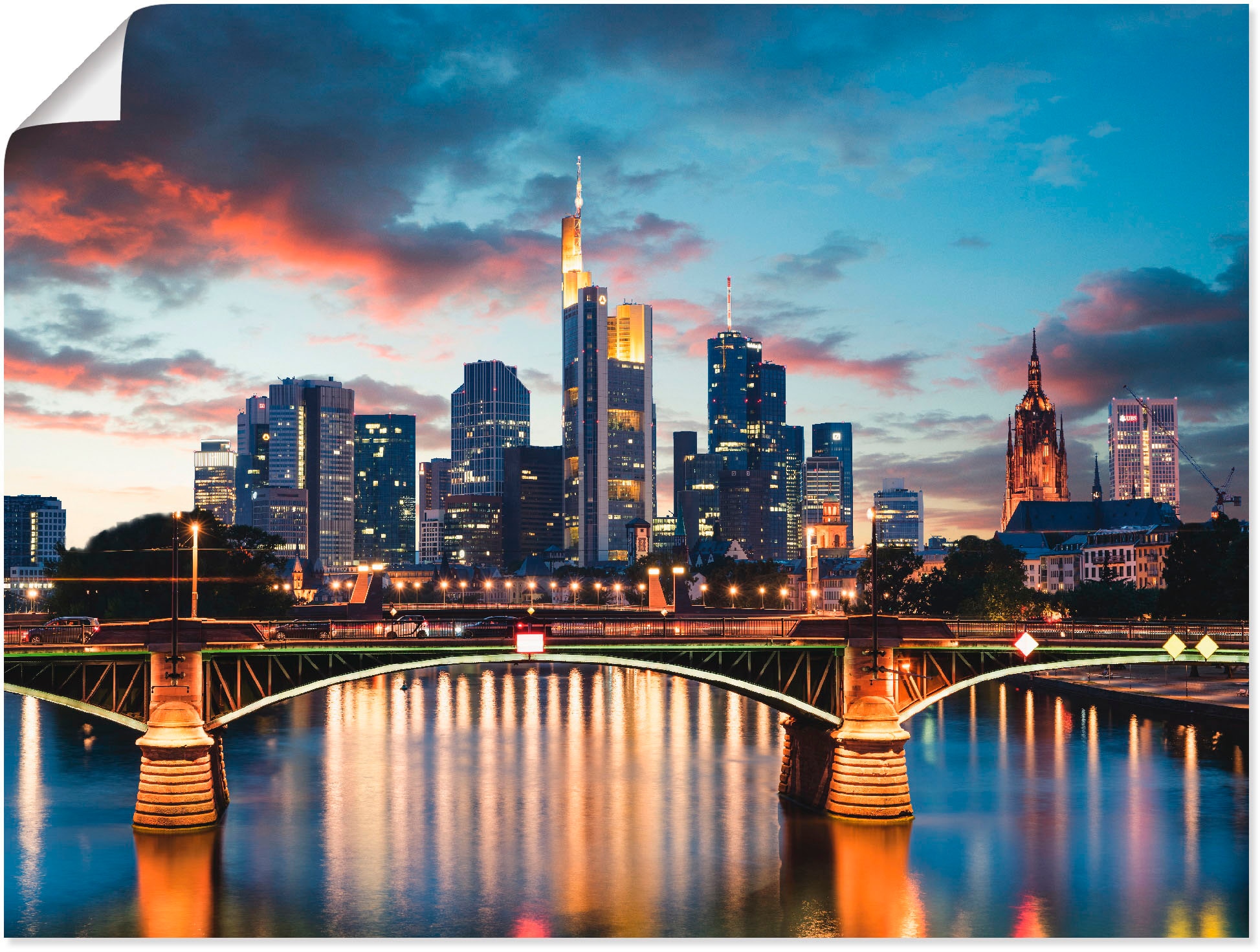 Artland Wandbild »Frankfurt am Main Skyline II«, Deutschland, (1 St.), als Alubild, Outdoorbild, Leinwandbild, Poster in verschied. Größen