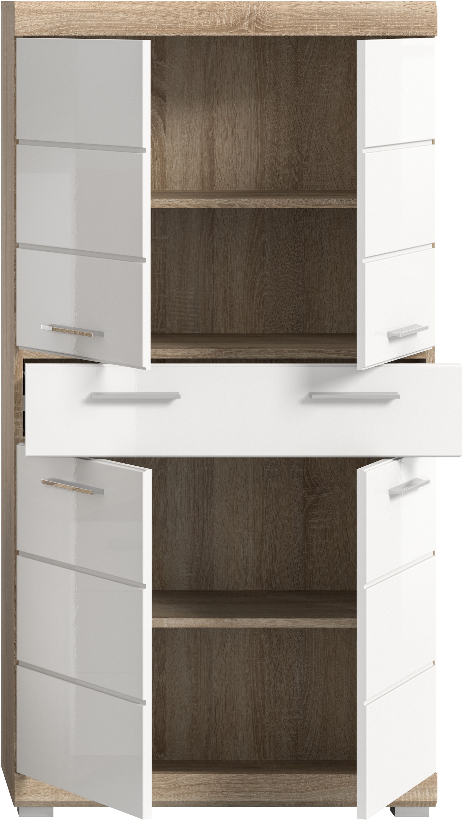 INOSIGN Midischrank »Siena, Breite 74cm, 4 Türen, 1 Schubkasten, 4 Fächer, MDF-Front«, in verschiedenen Farben erhältlich, Badmöbel, Badschrank, Schrank, Bad