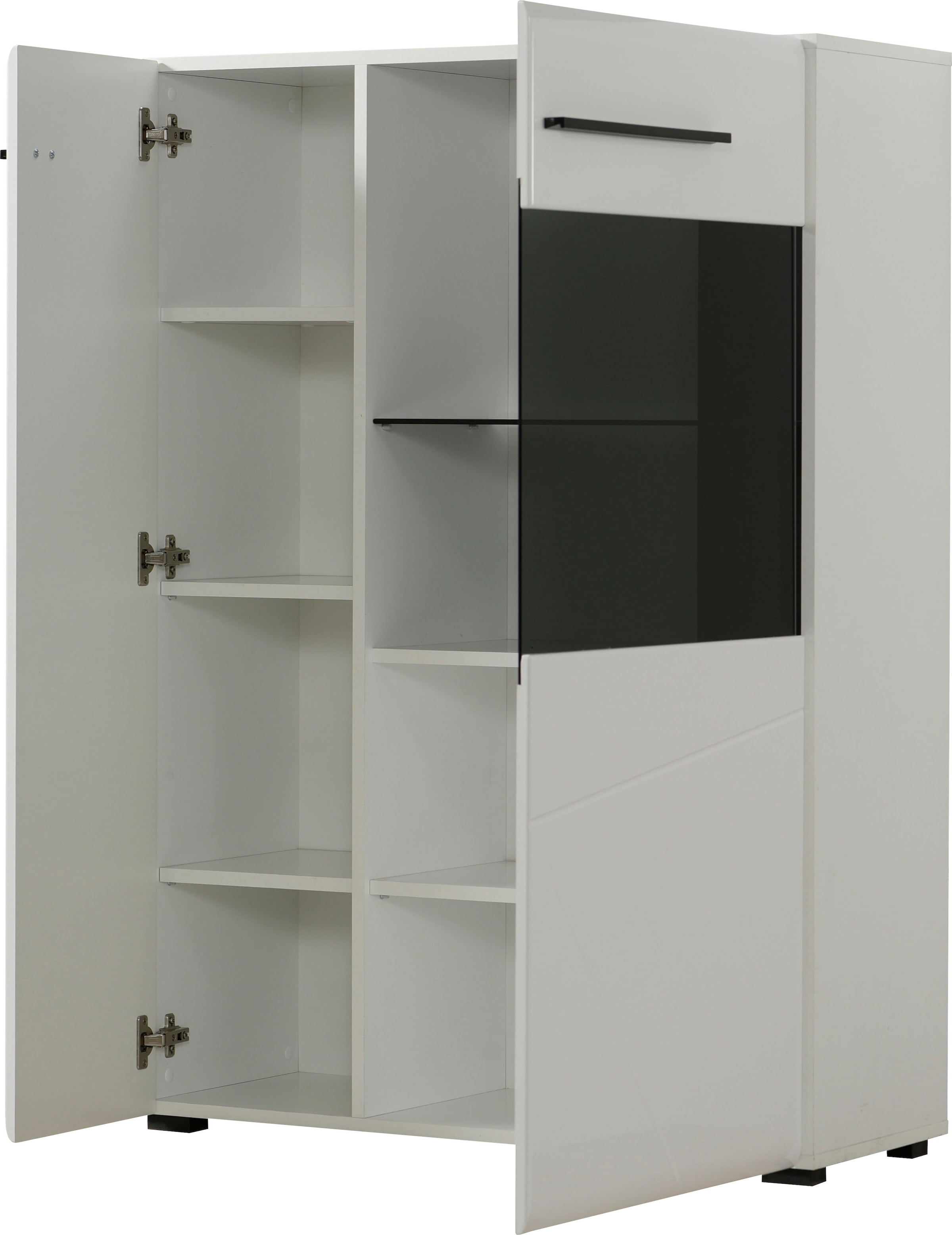 INOSIGN Highboard »Trentino«, Vitrine, Soft-Close-Funktion, Hochglanzfronten, Breite 87 cm