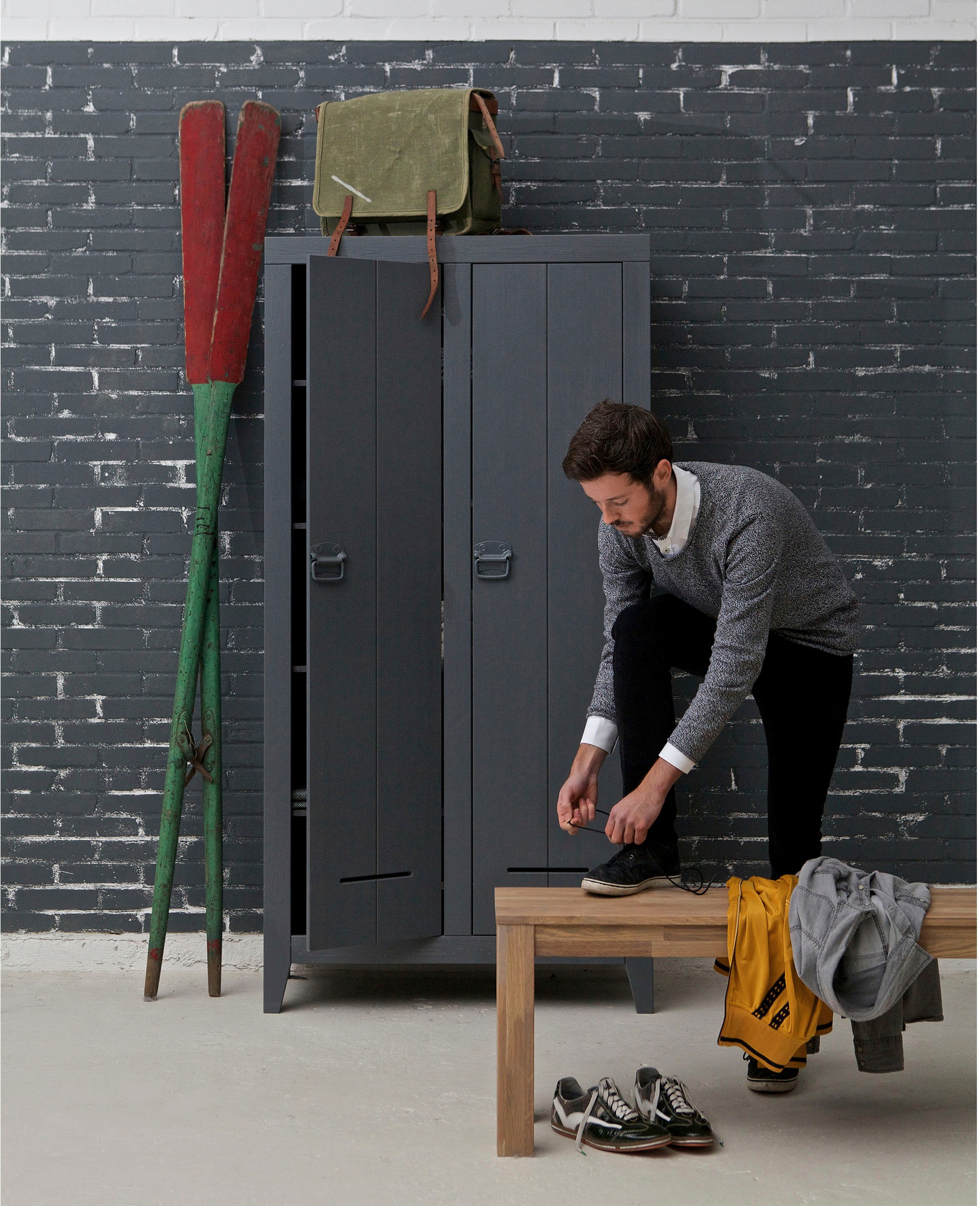 WOOOD Garderobenschrank »Kluis«, 2-türig, mit Metallgriffen, H 190 cm x B 95 cm