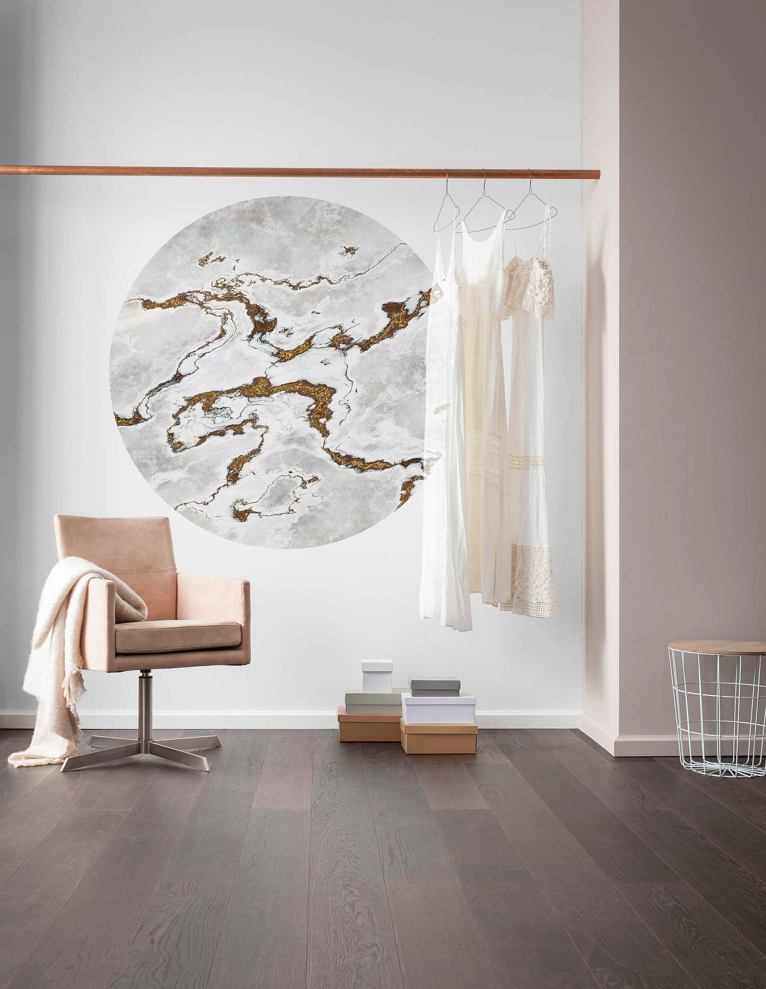 Komar Vliestapete »Vlies selbstklebend - Marble Vibe - Größe 125 x 125 cm«, bedruckt, Wohnzimmer, Schlafzimmer