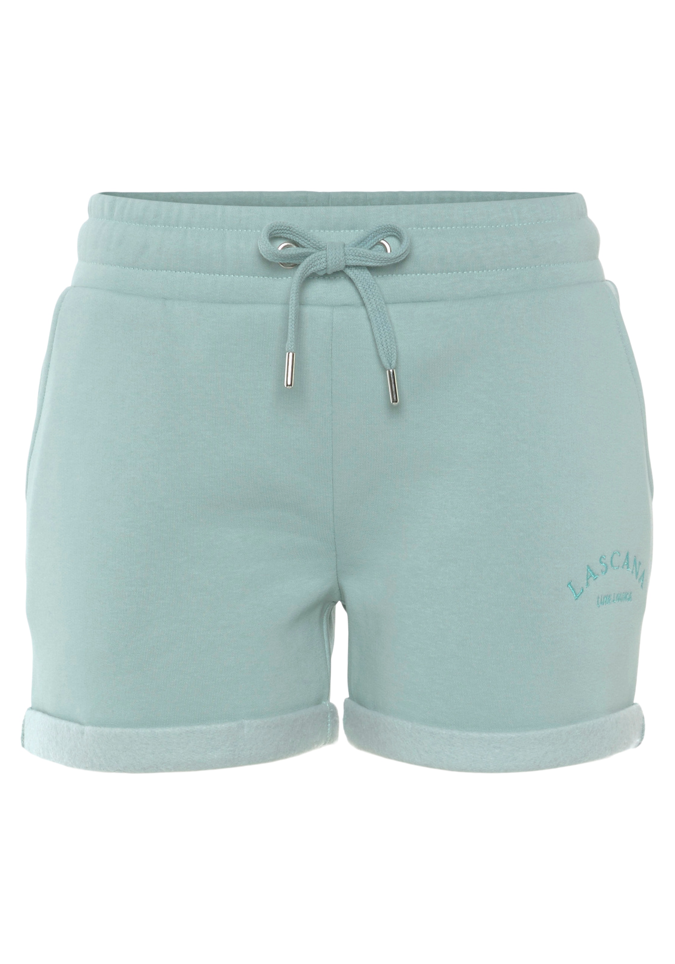 LASCANA Relaxshorts, mit seitlichen Taschen und Logostickerei, Loungewear
