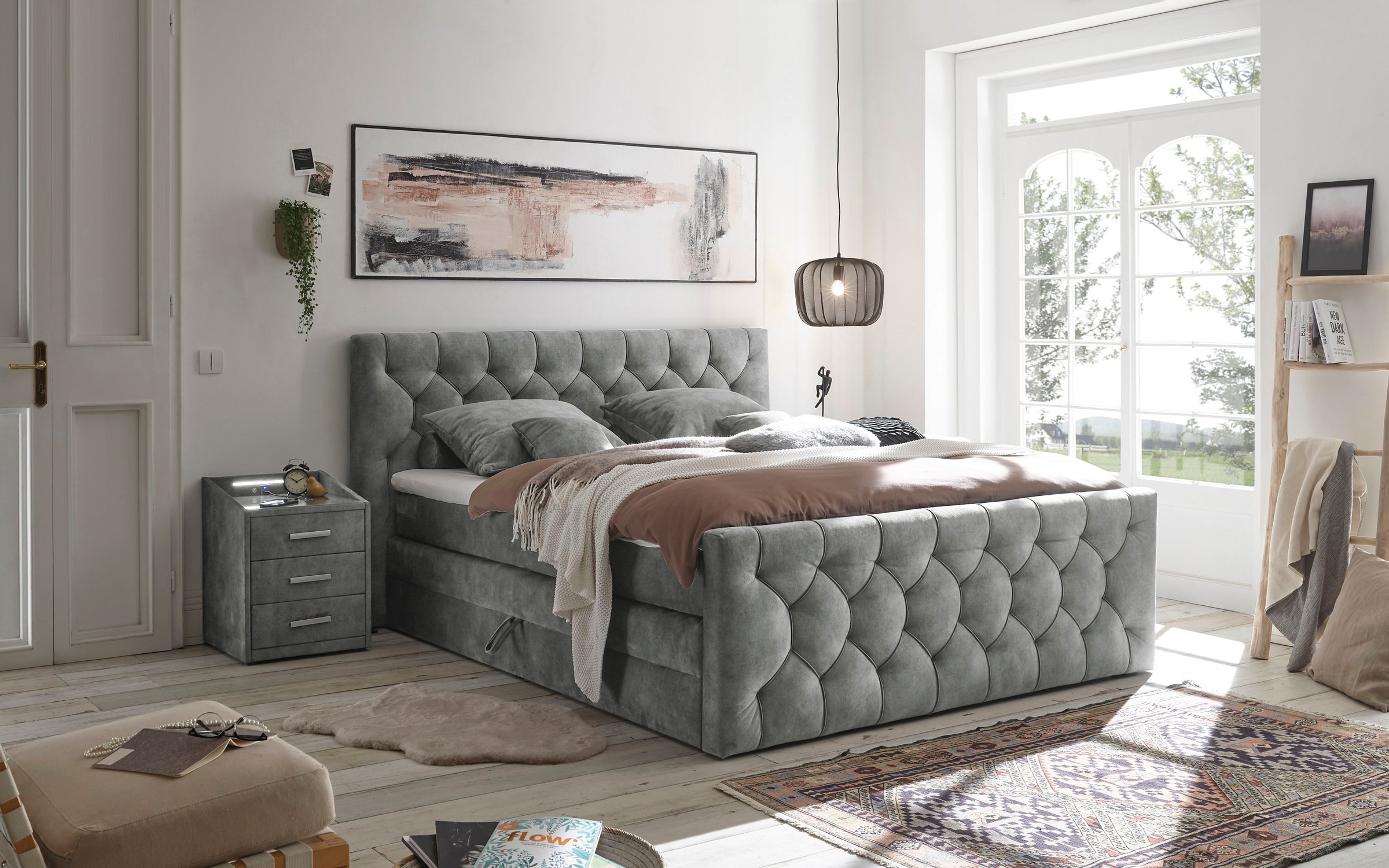 ED EXCITING DESIGN Boxspringbett »"Cashfield"! Topseller inkl. zwei Bettkäs günstig online kaufen