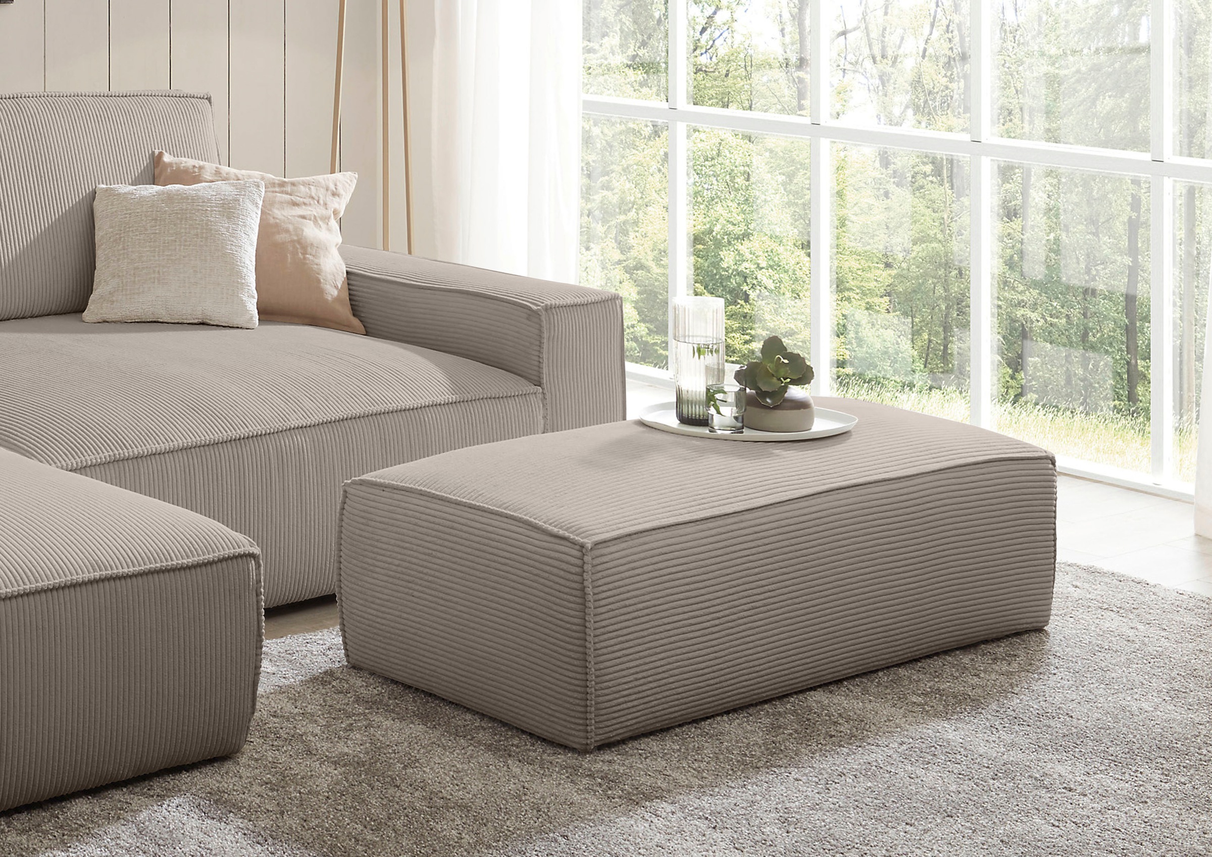 Home affaire Hocker »NEU: SHERWOOD XXL, Polsterhocker, Cord, Webstoff« rech günstig online kaufen