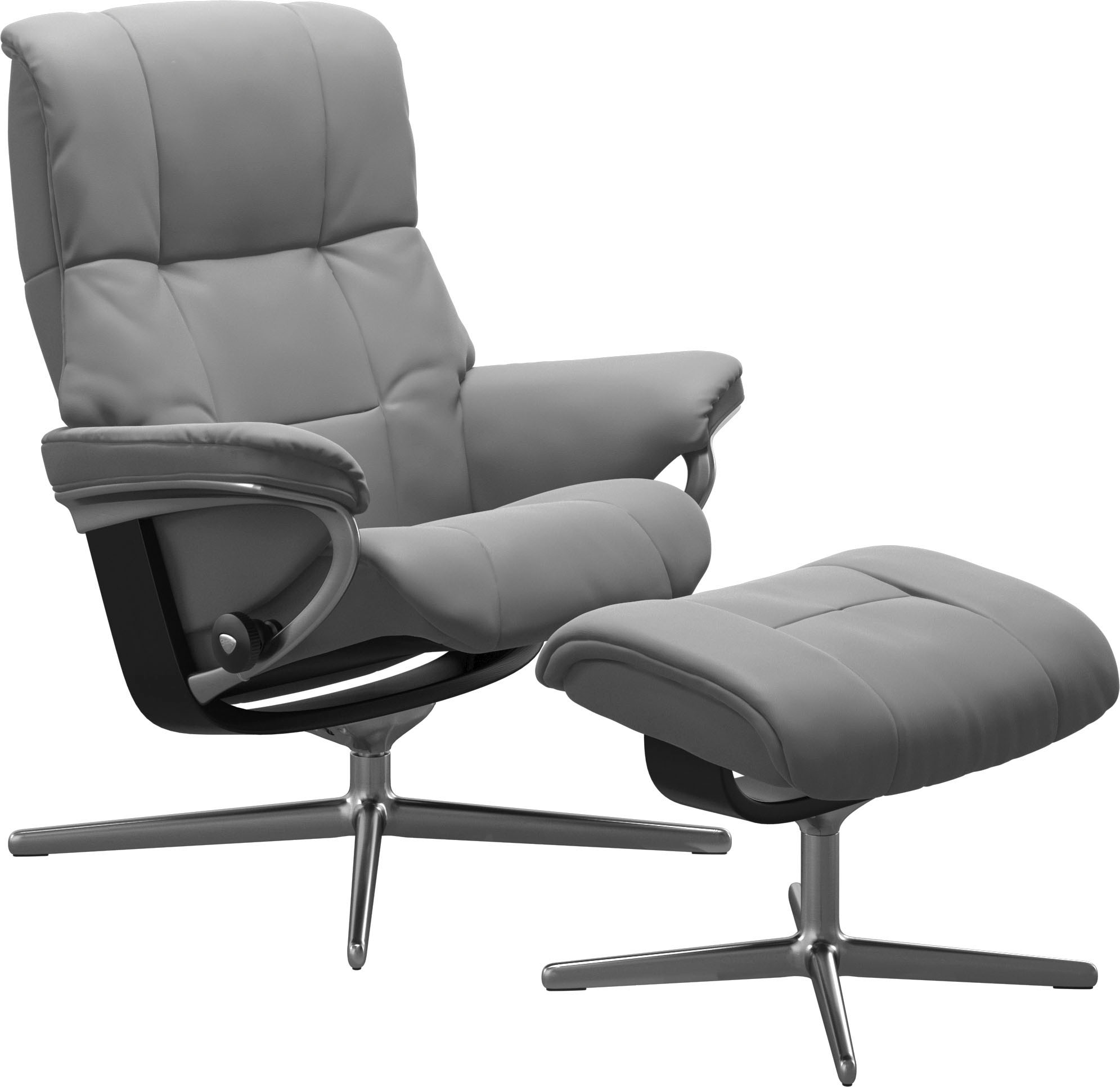 Stressless® Relaxsessel »Mayfair«, (Set, Relaxsessel mit Hocker), mit Hocker, mit Cross Base, Größe S, M & L, Holzakzent Schwarz