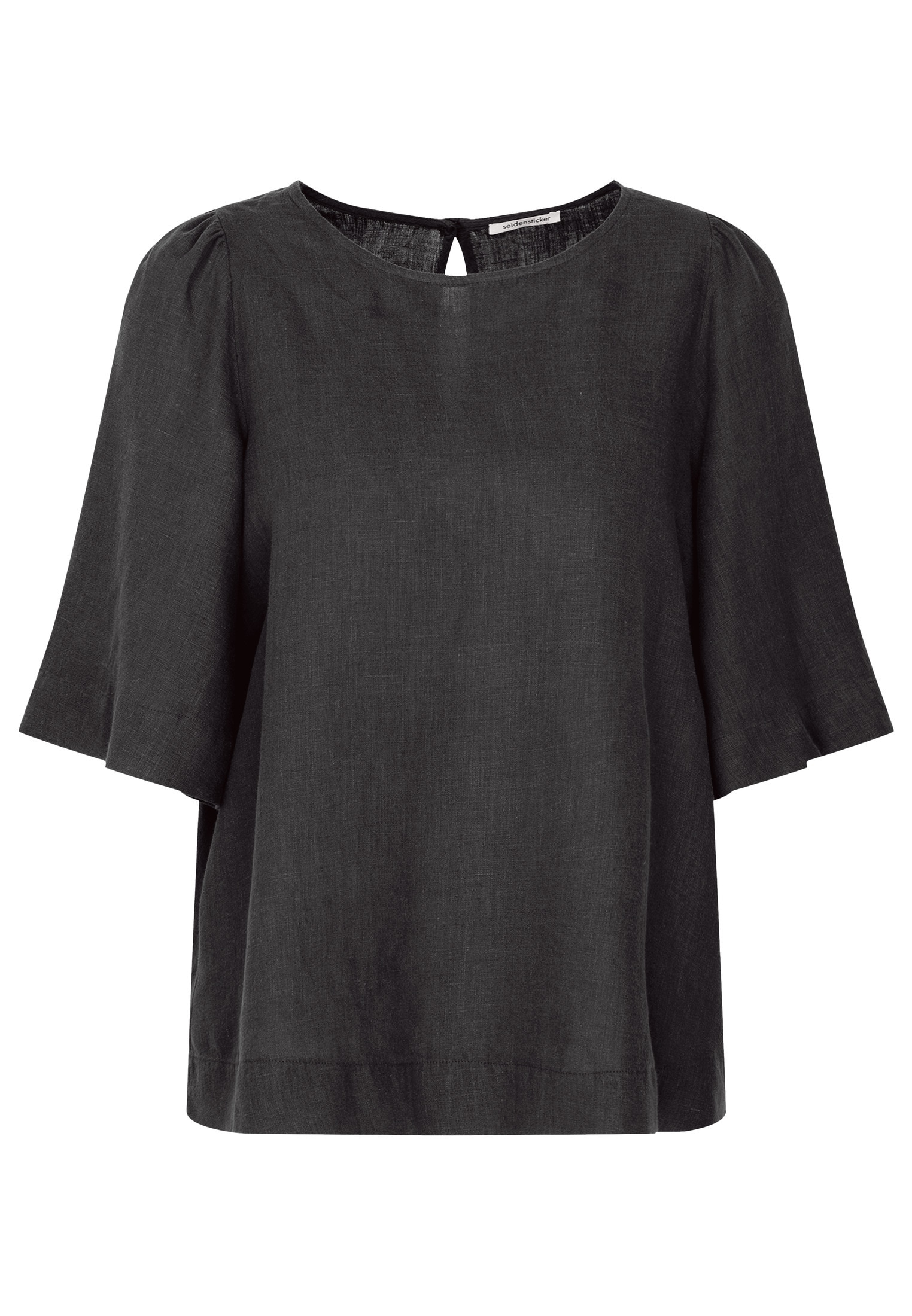 seidensticker Shirtbluse »Schwarze Rose«, Kurzarm Rundhals Uni