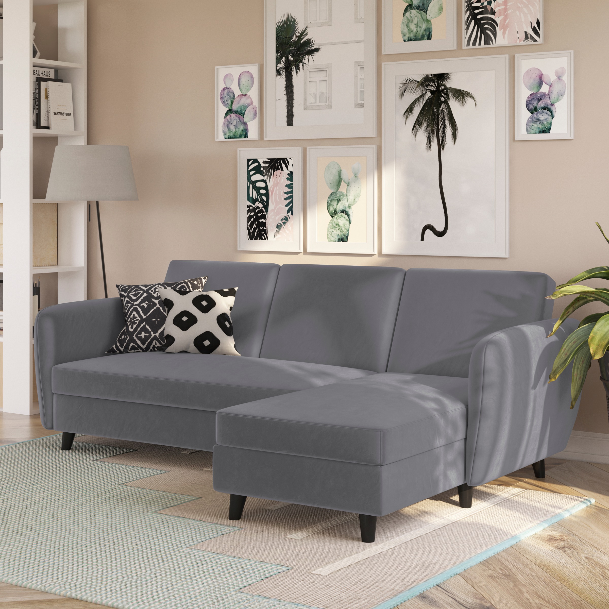 Dorel Home Ecksofa »Perry, L-Form,« Rückenlehne, verschiedene Farbvarianten, Sitzhöhe 43 cm, Breite 219 cm