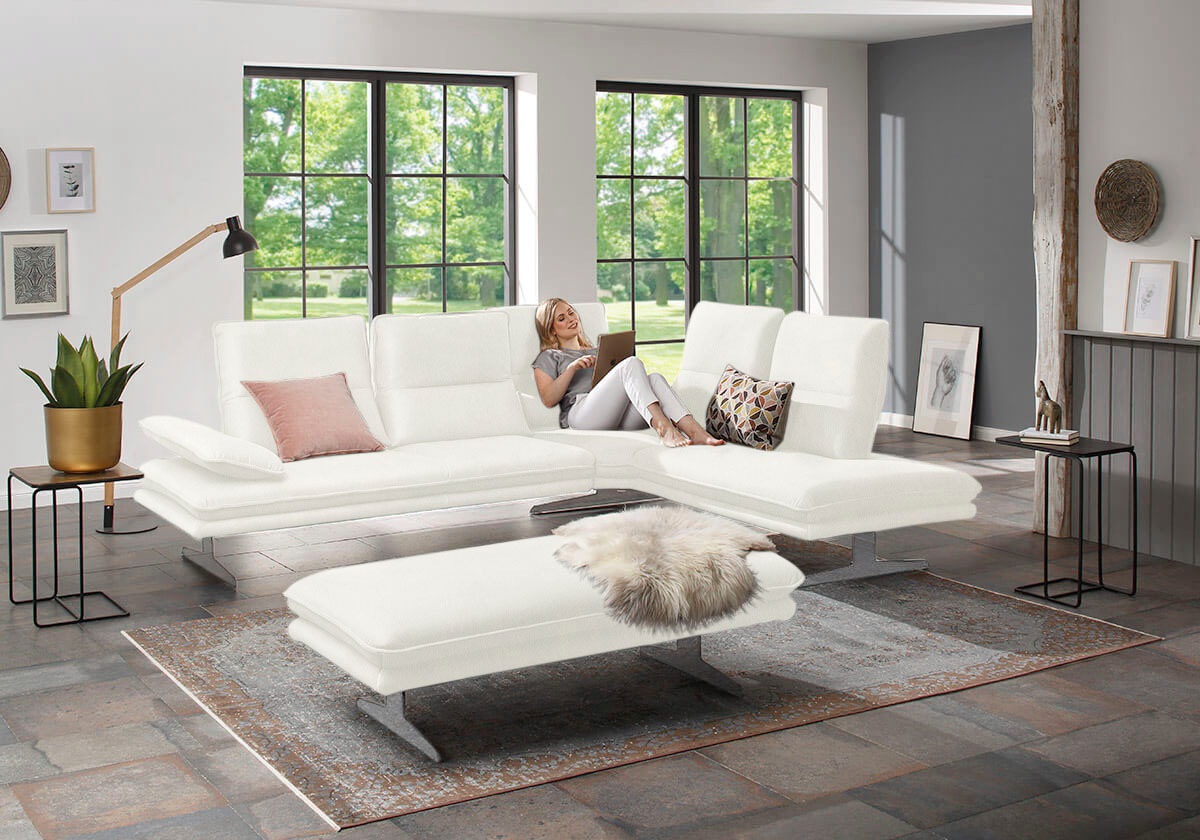 W.SCHILLIG Ecksofa »broadway, Designsofa, mit tollem Sitzkomfort, L-Form«, Sitztiefenverstellung, Kopfteil- & Seitenteilverstellung, Breite 284cm